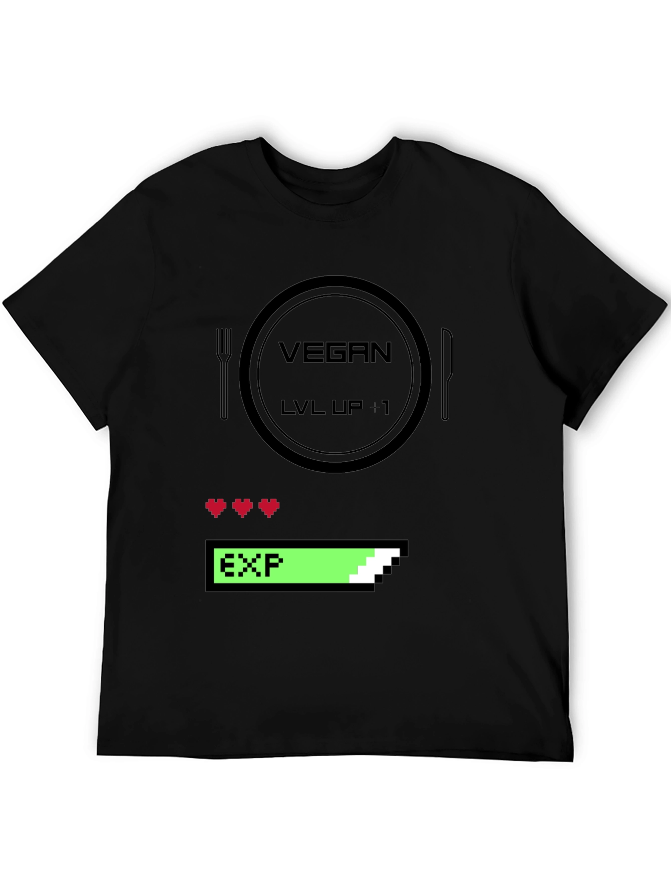 Vegan Gamer Level Up T-Shirt - Black