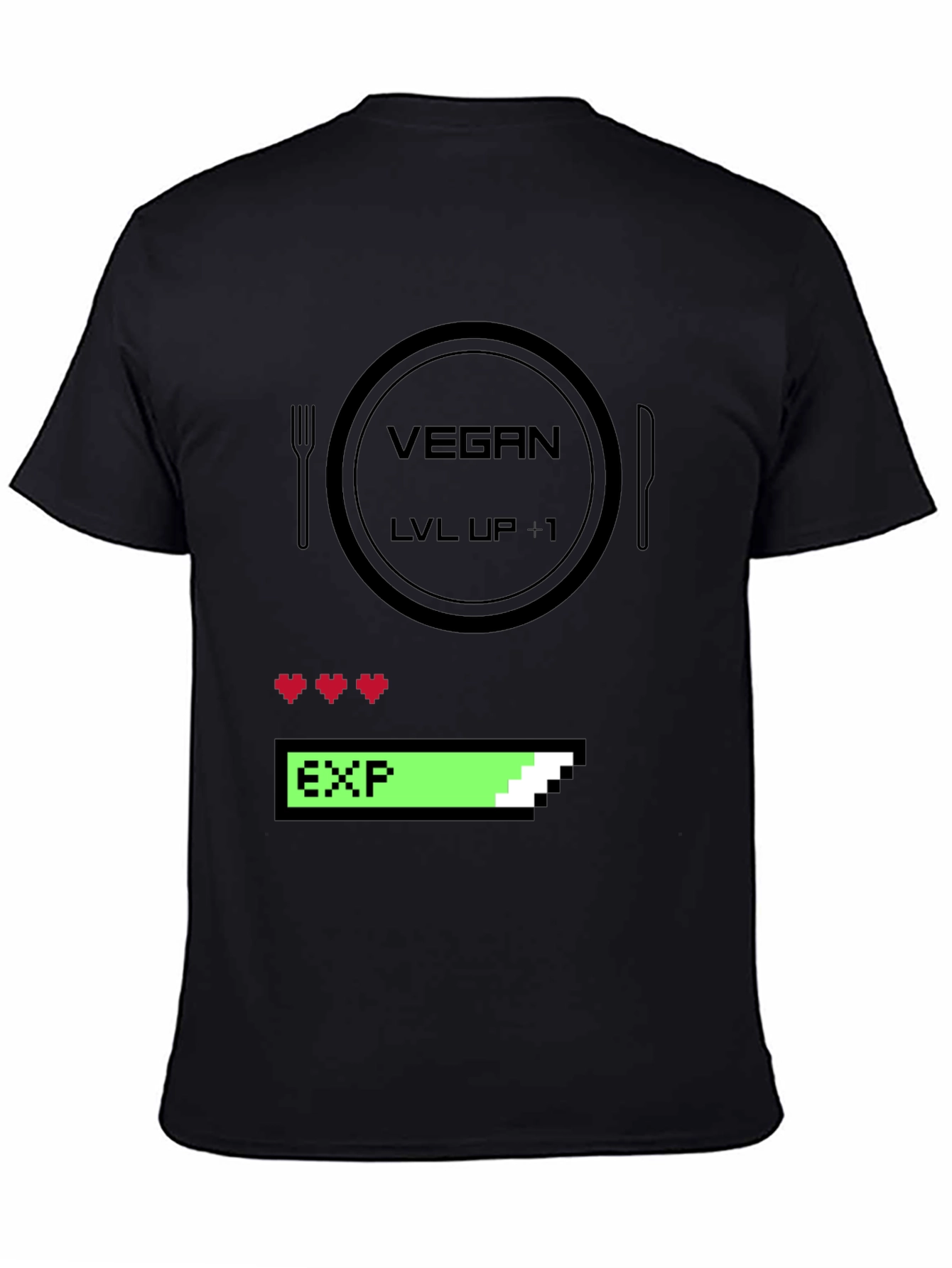 Vegan Gamer Level Up T-Shirt - Black