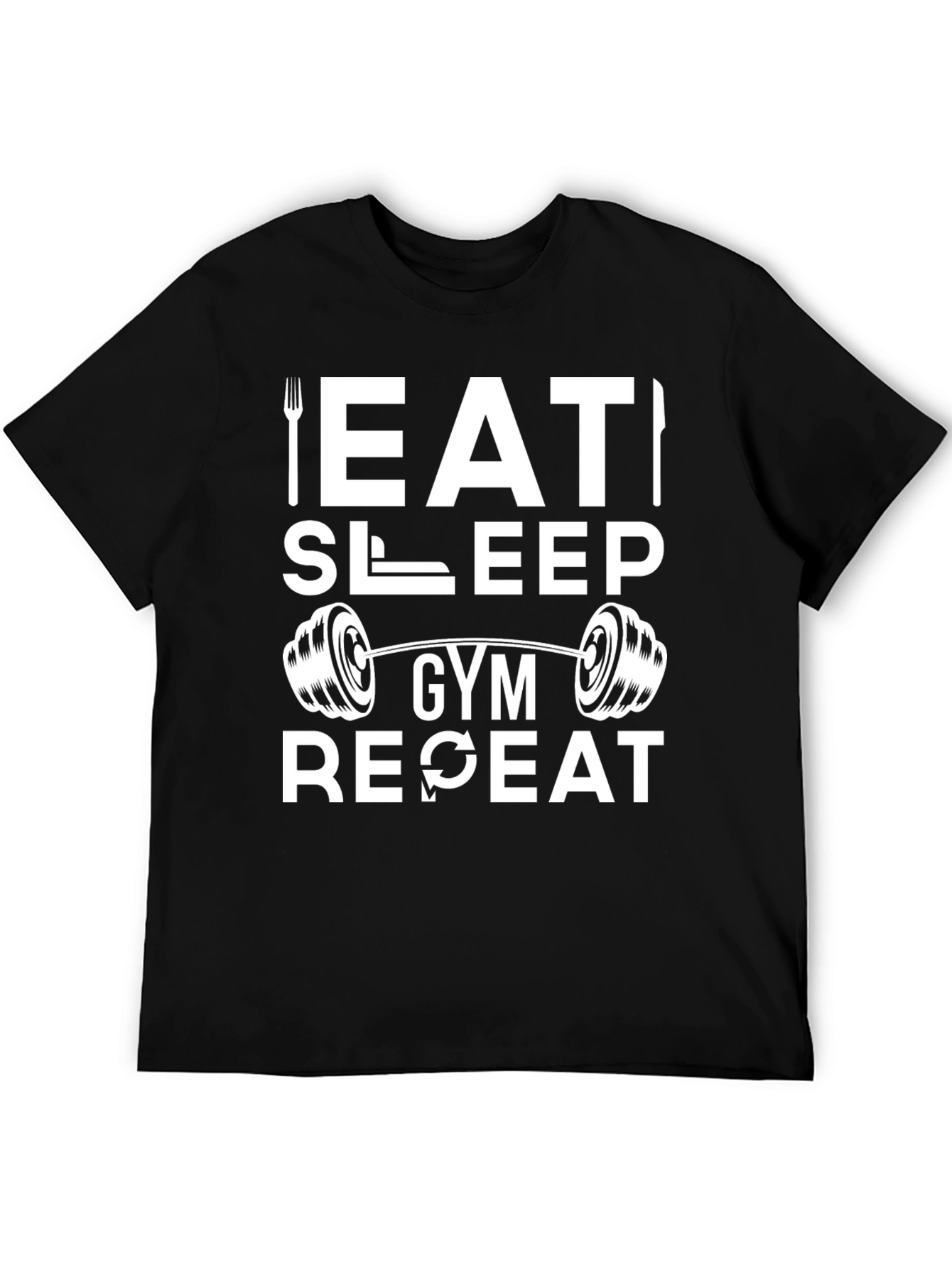 Eat Sleep Gym Repeat Black T-Shirt