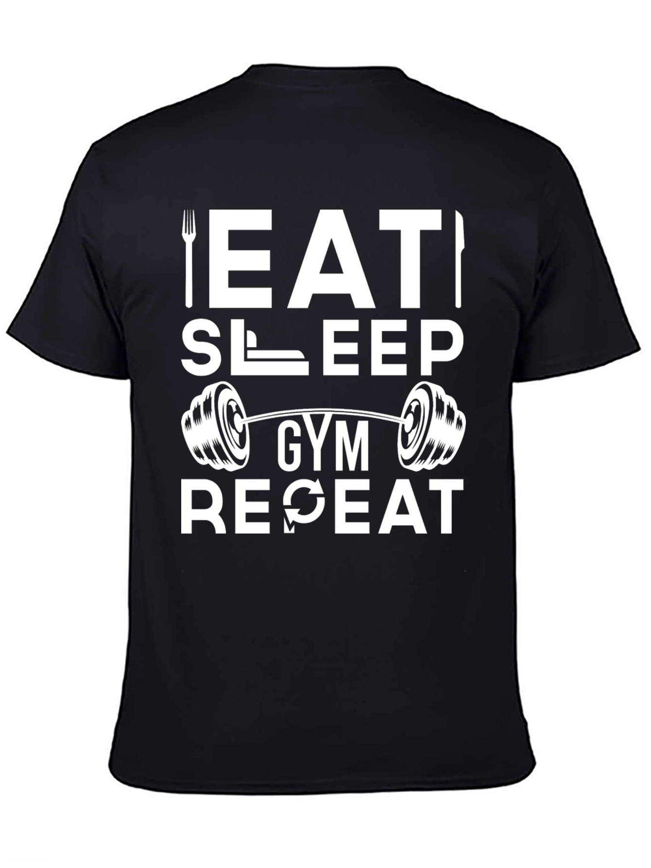 Eat Sleep Gym Repeat Black T-Shirt