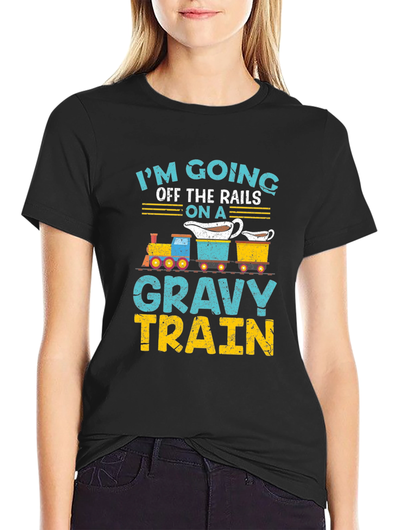 Gravy Train T-Shirt: Off the Rails Funny Thanksgiving Tee