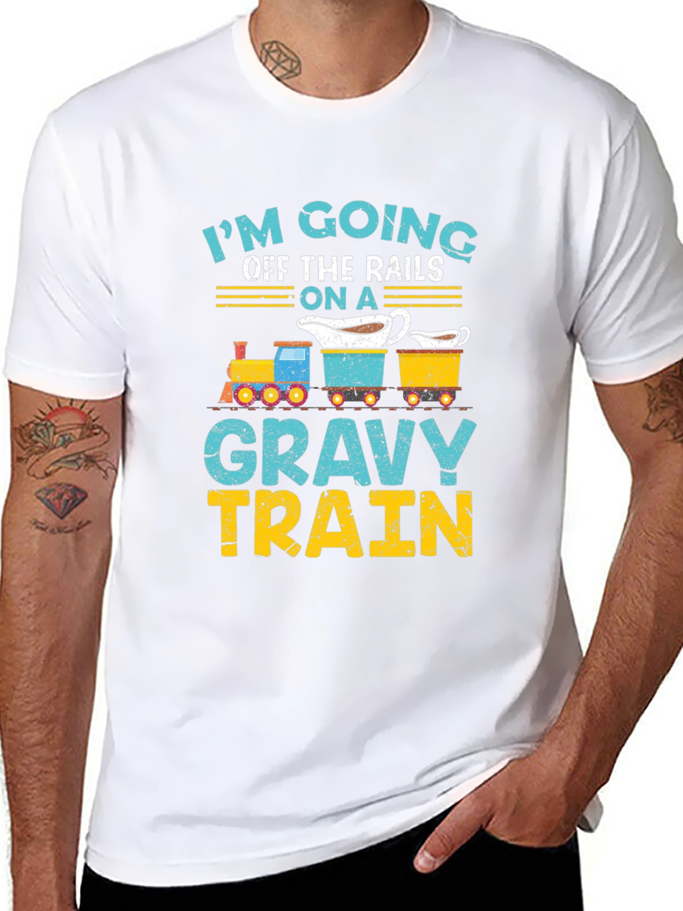 Gravy Train T-Shirt: Off the Rails Funny Thanksgiving Tee