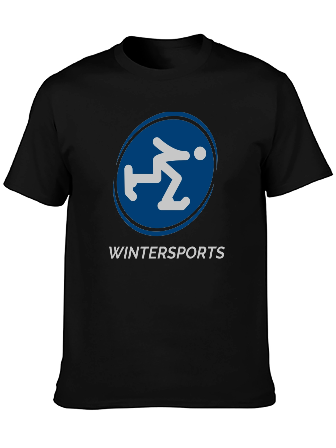 Wintersports Graphic Tee - Black Cotton Blend