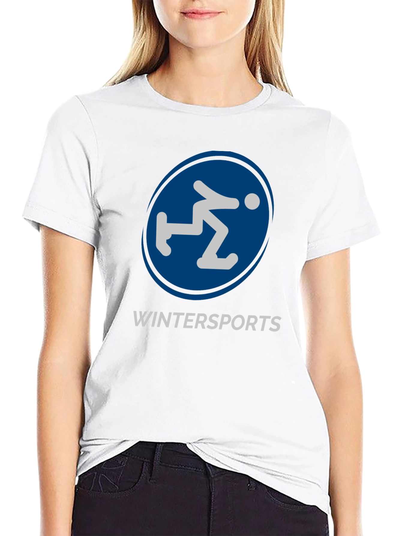 Wintersports Graphic Tee - Black Cotton Blend
