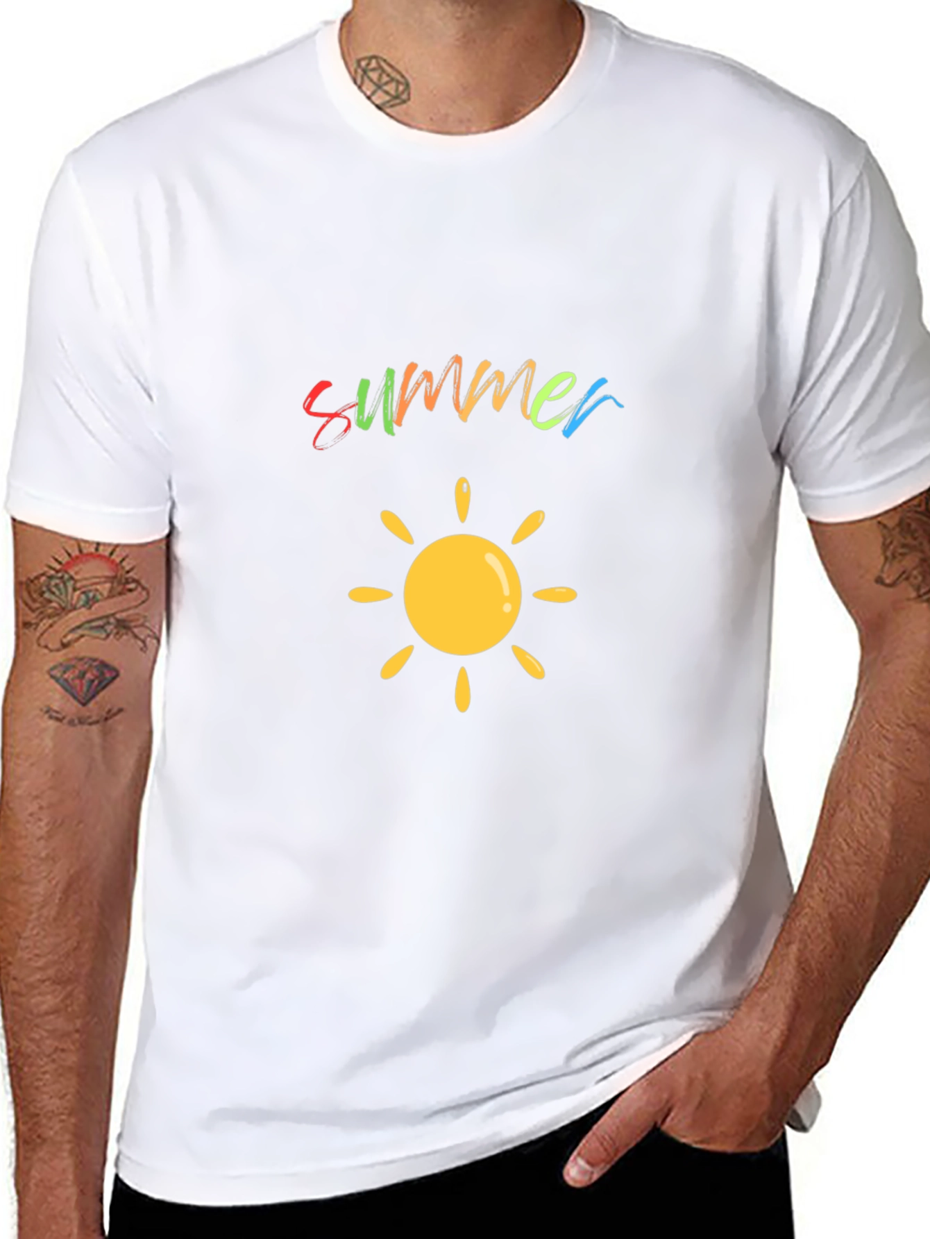 Summer Sun Graphic Black T-Shirt