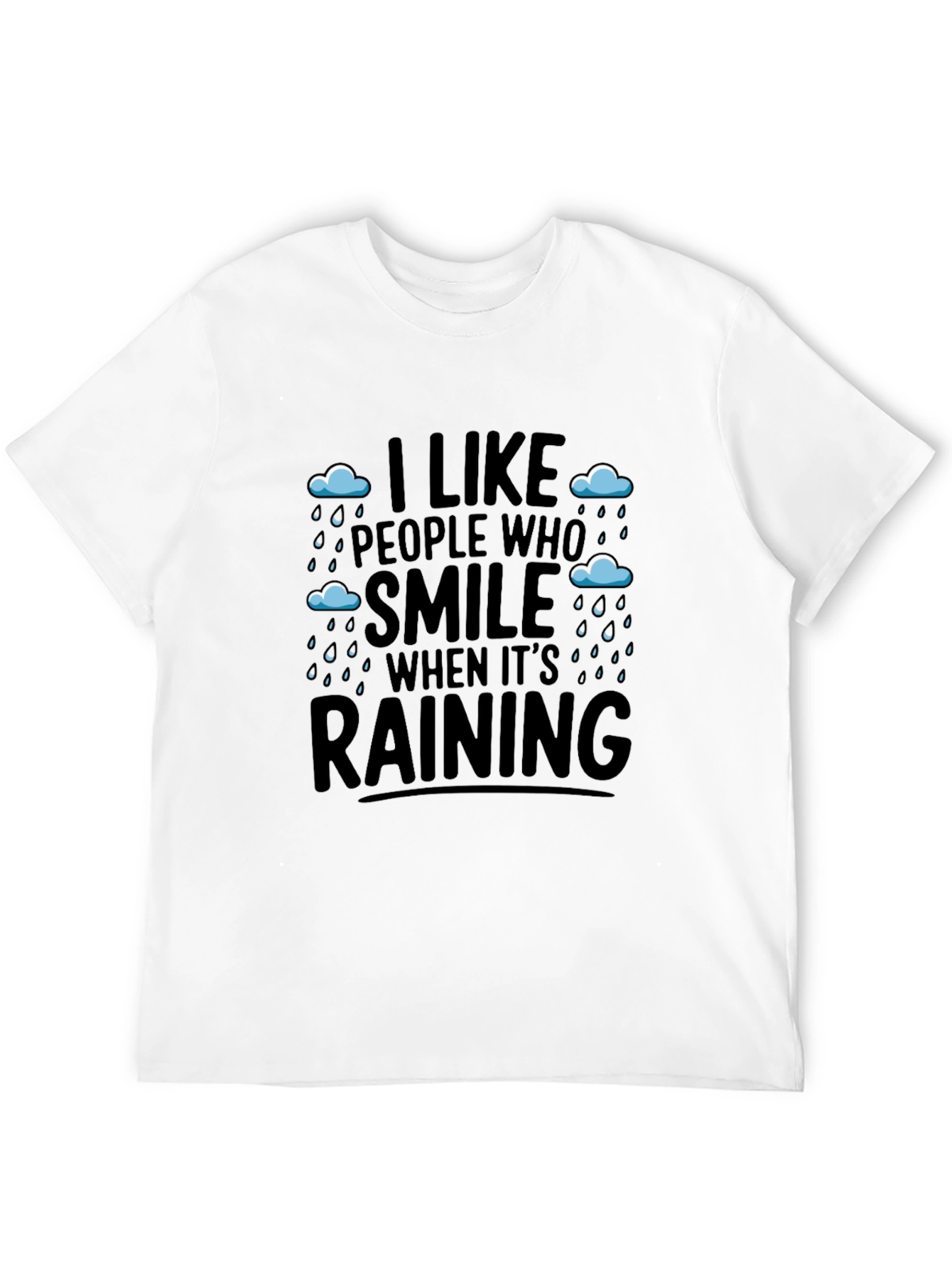 Rainy Day Smile T-Shirt - Uplifting Black Tee