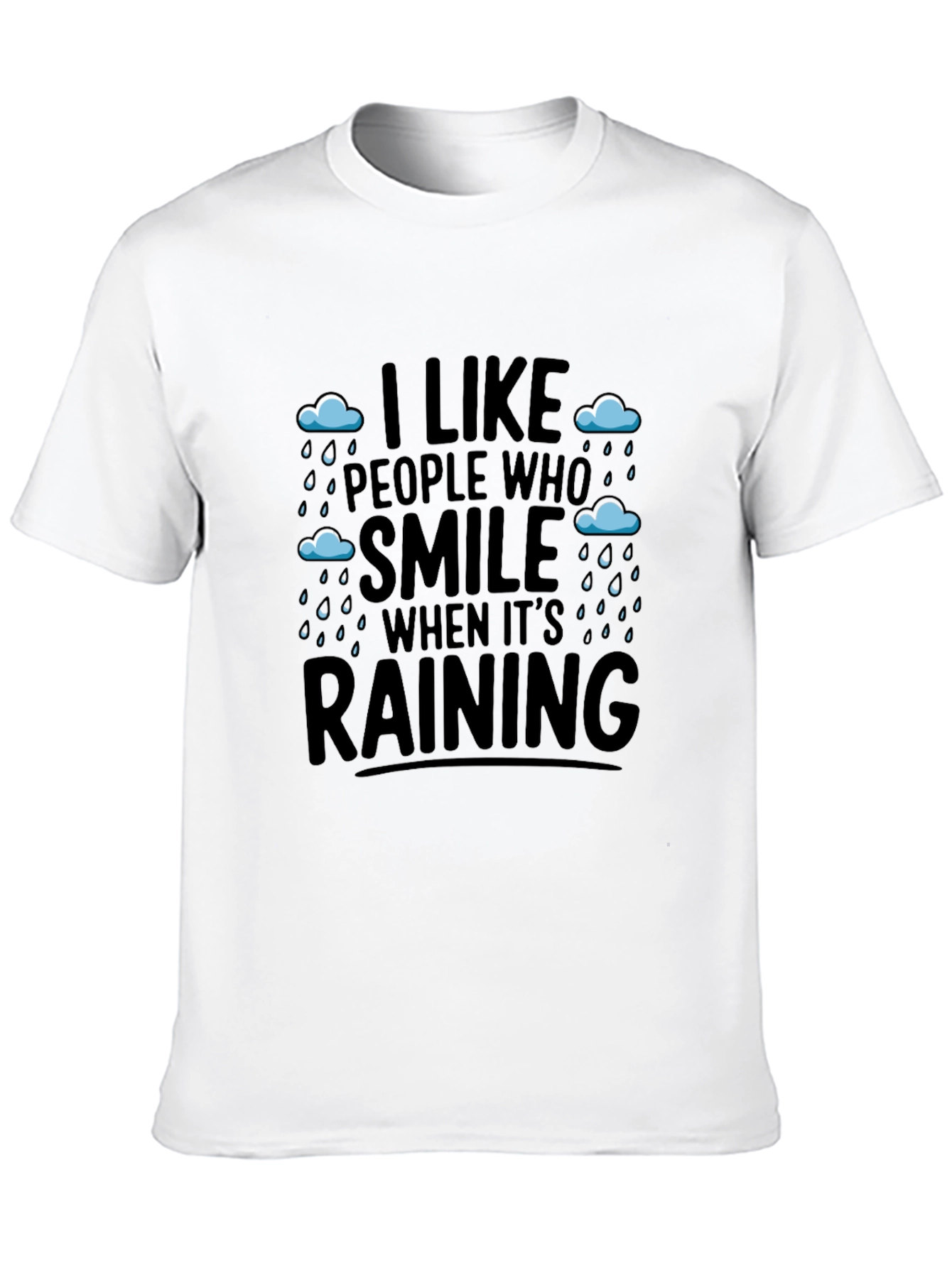 Rainy Day Smile T-Shirt - Uplifting Black Tee