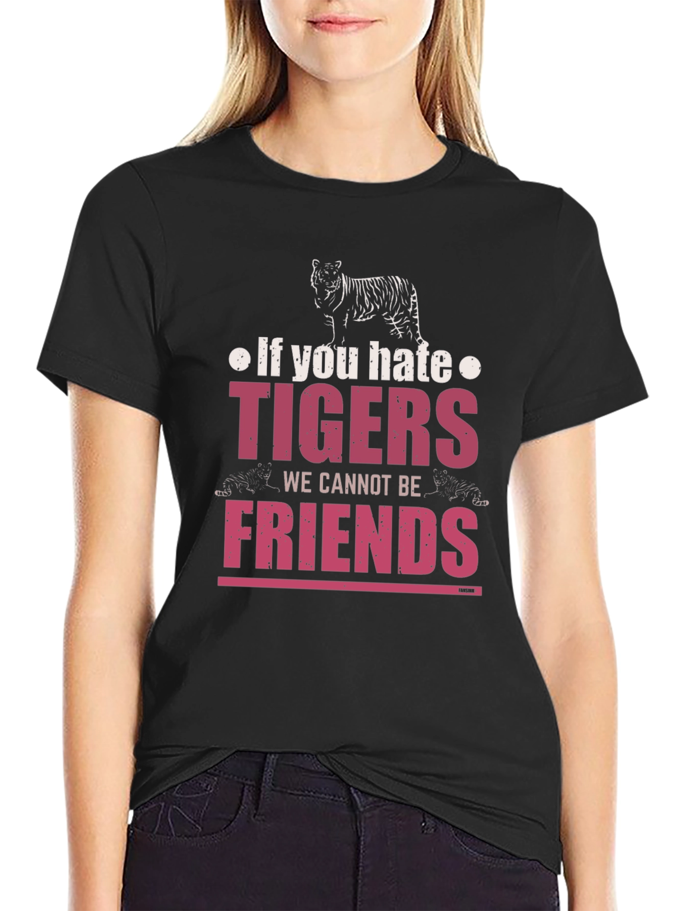 Tiger Graphic Print Crew Neck T-Shirt