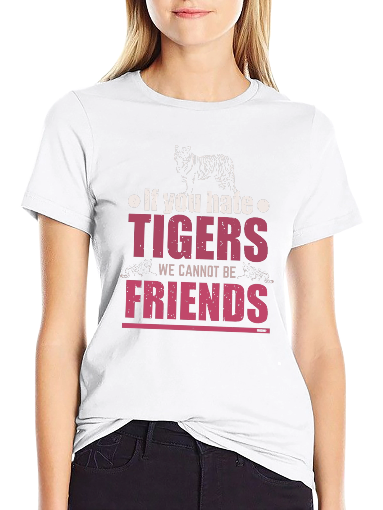 Tiger Graphic Print Crew Neck T-Shirt