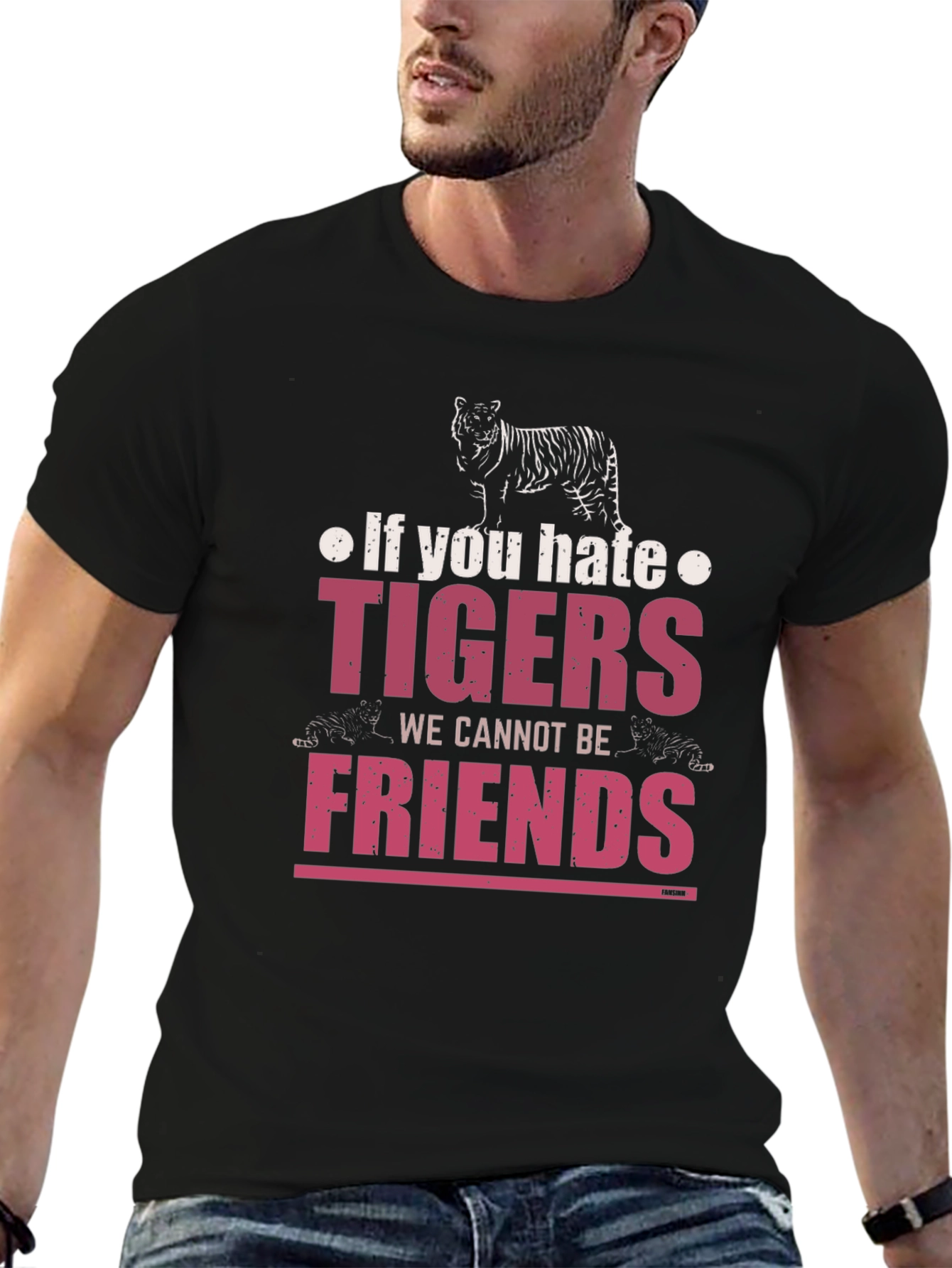 Tiger Graphic Print Crew Neck T-Shirt