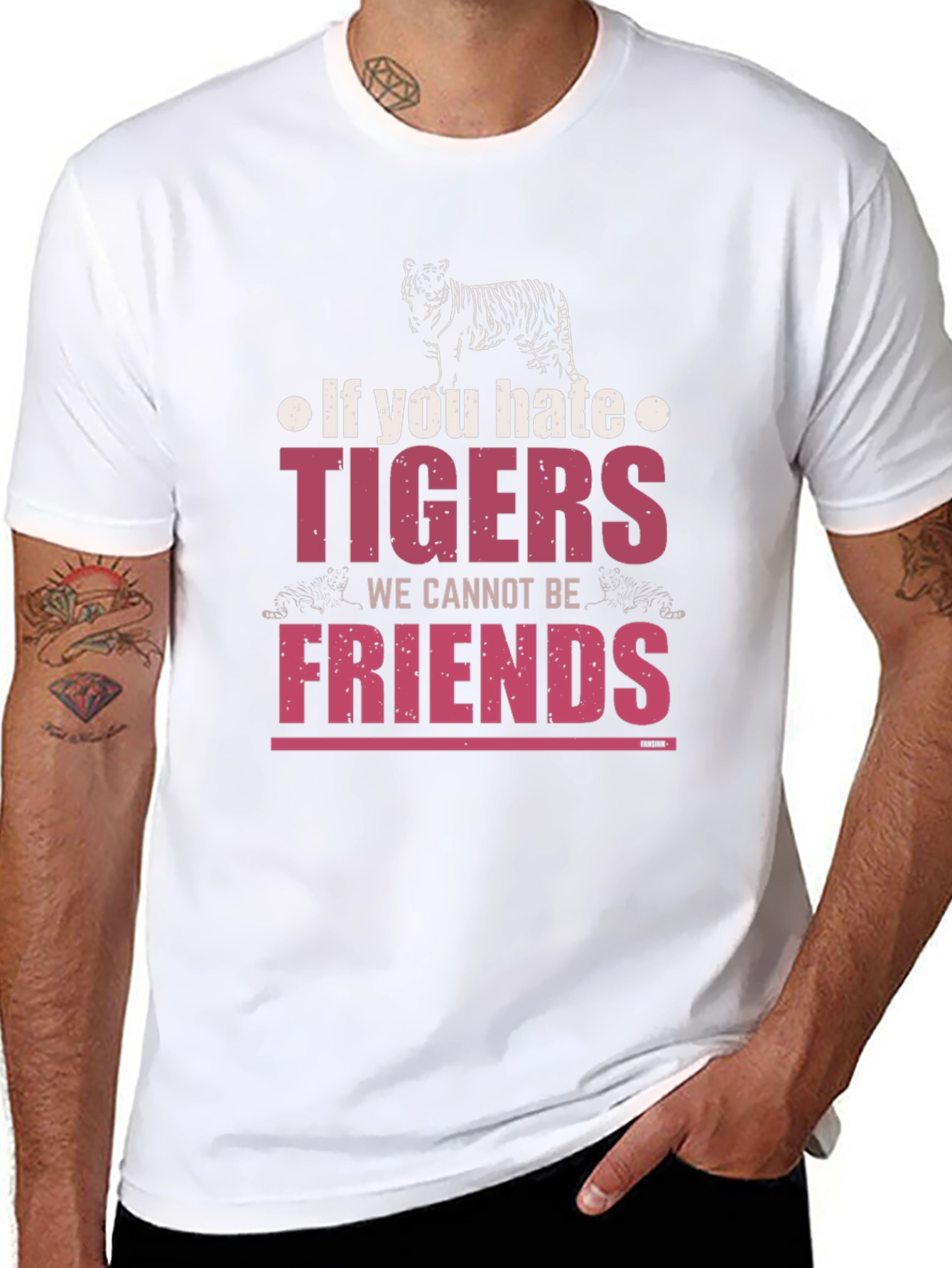 Tiger Graphic Print Crew Neck T-Shirt