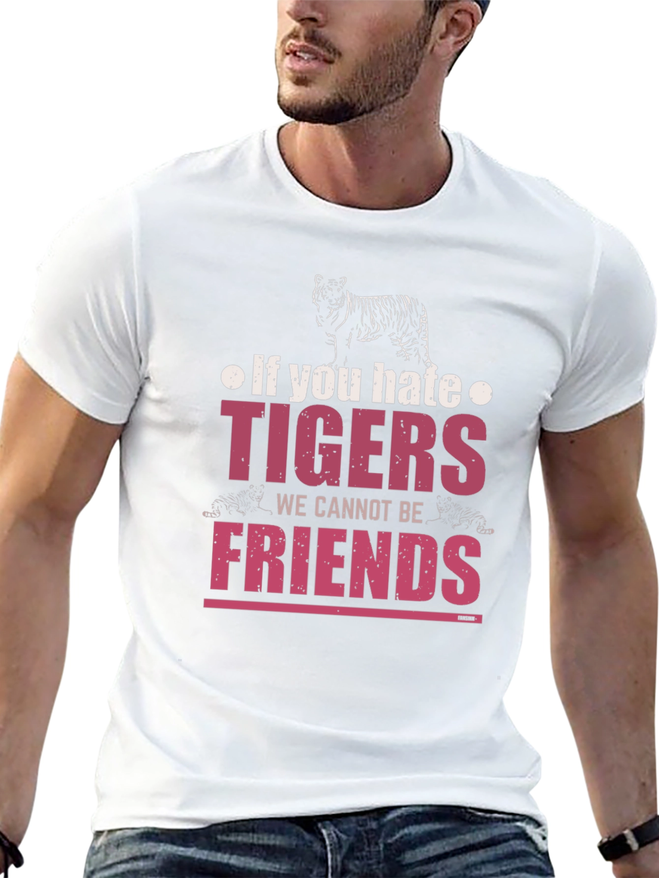 Tiger Graphic Print Crew Neck T-Shirt