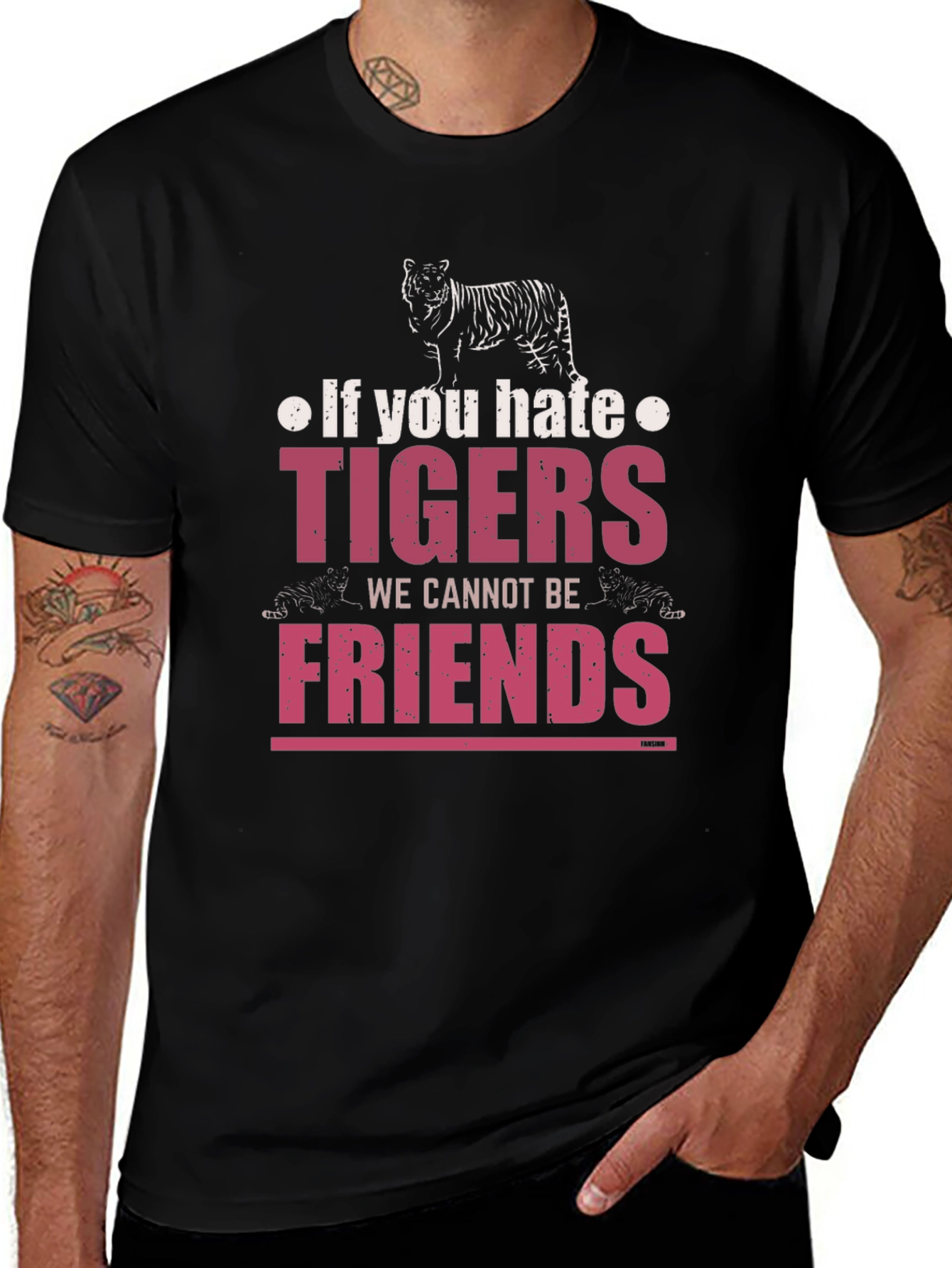 Tiger Graphic Print Crew Neck T-Shirt