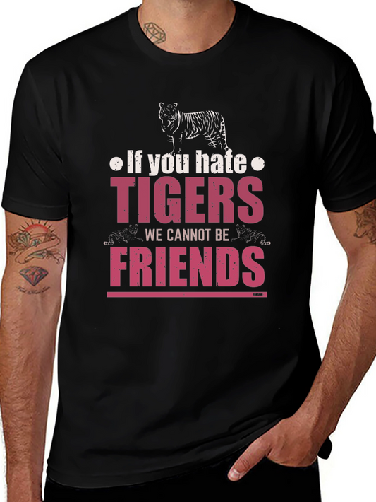 Tiger Graphic Print Crew Neck T-Shirt