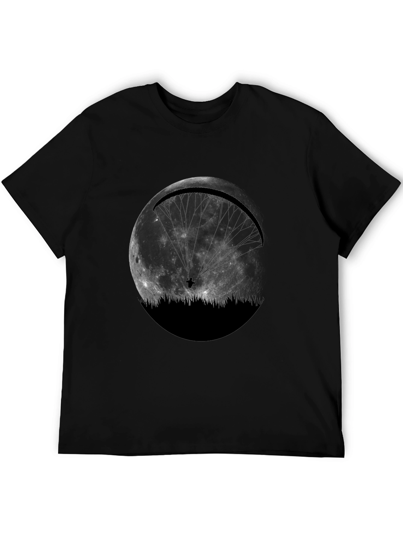 Moon Paragliding Graphic Tee - Black