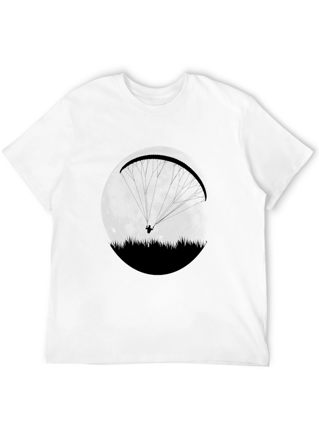 Moon Paragliding Graphic Tee - Black