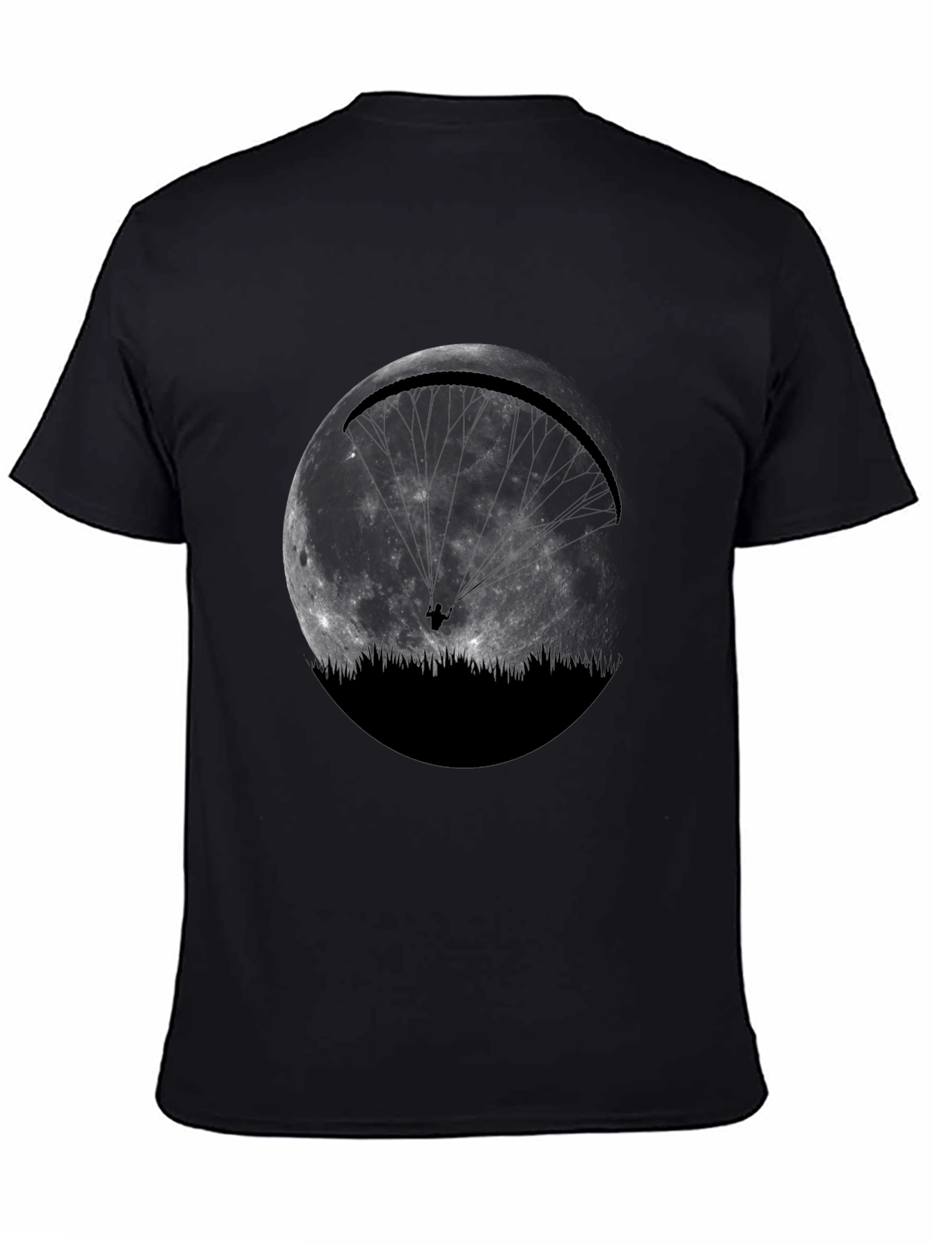 Moon Paragliding Graphic Tee - Black