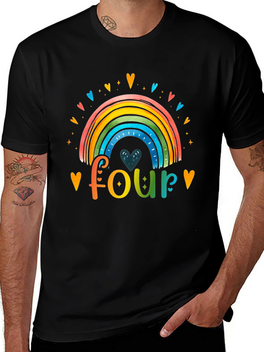 Rainbow Four Birthday Shirt
