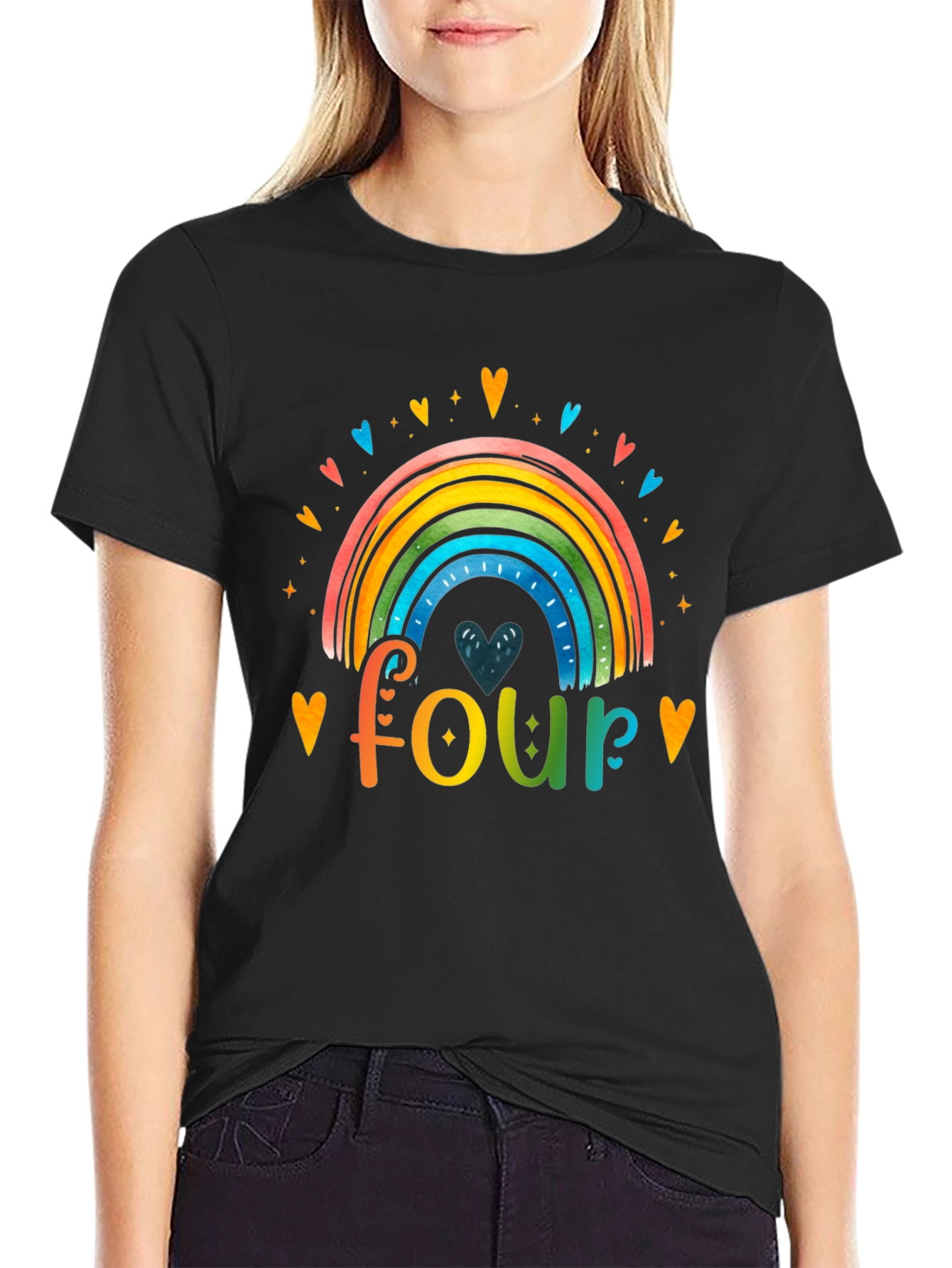 Rainbow Four Birthday Shirt