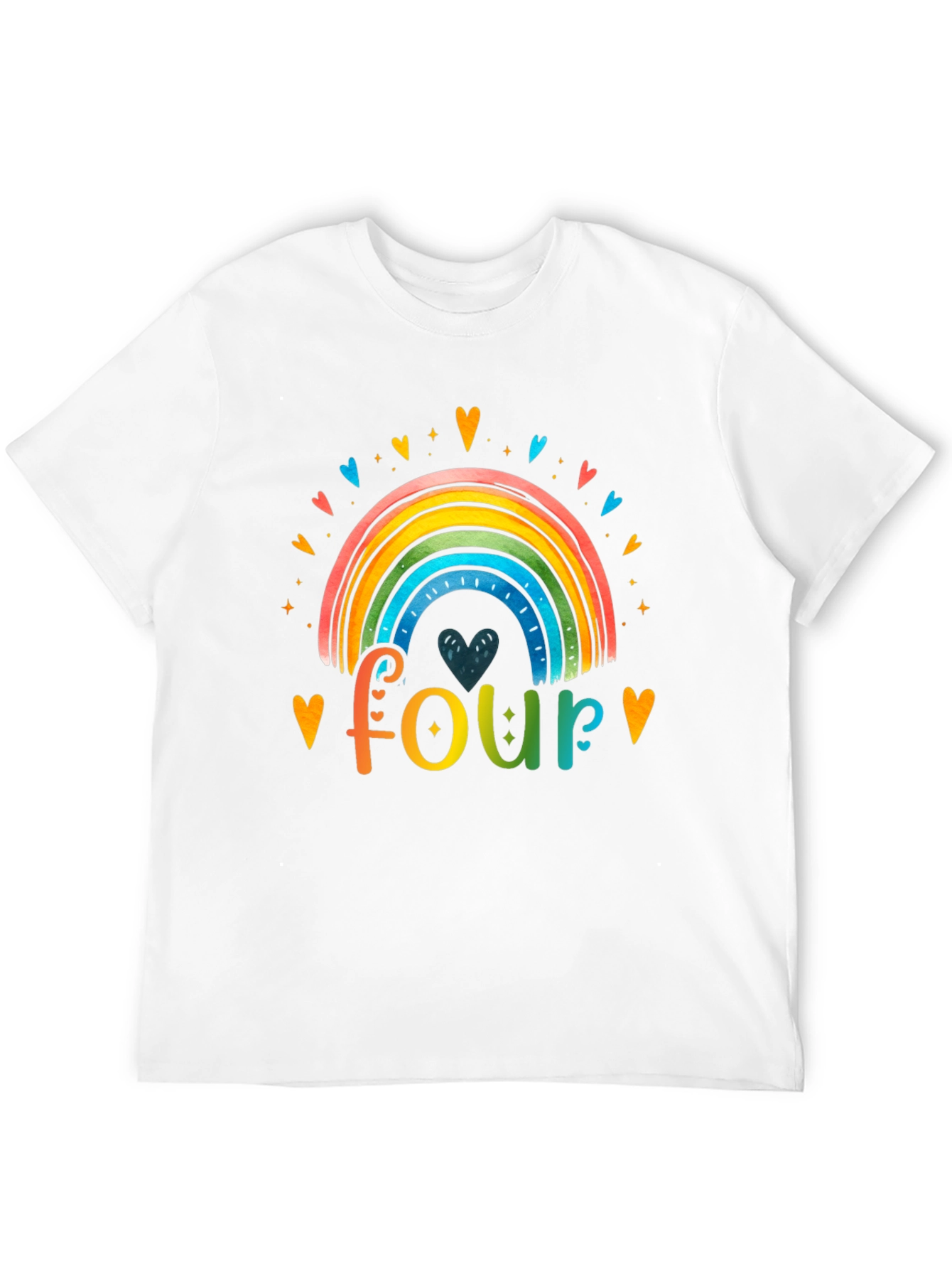 Rainbow Four Birthday Shirt