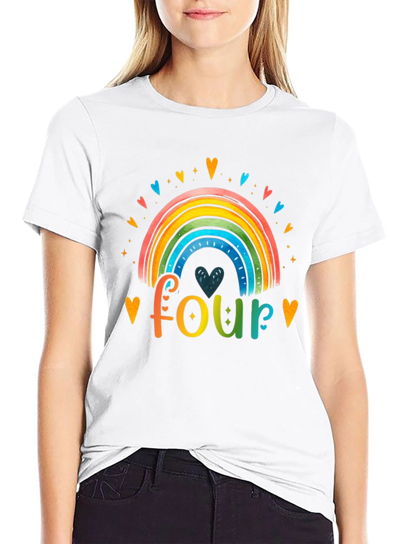 Rainbow Four Birthday Shirt