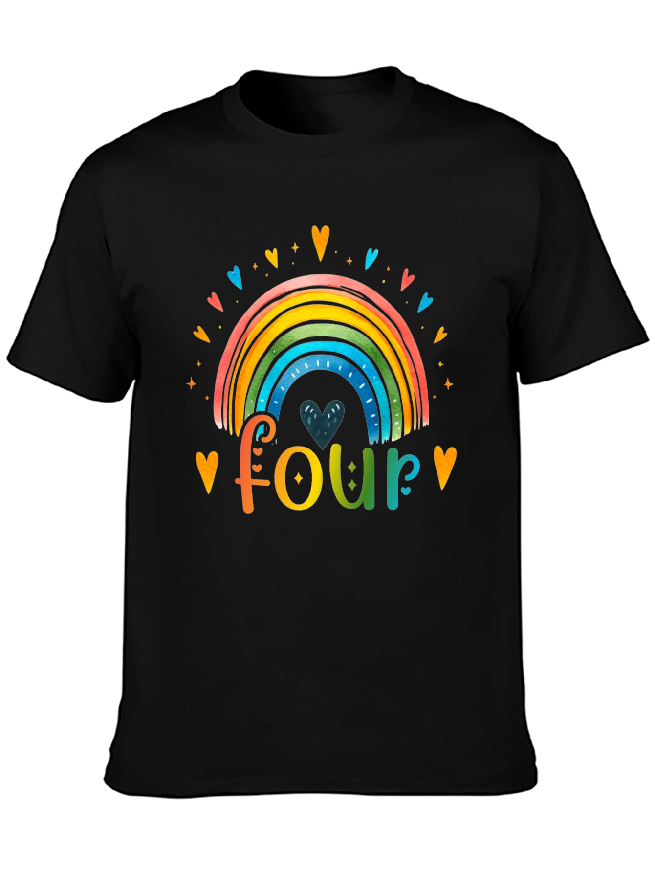Rainbow Four Birthday Shirt