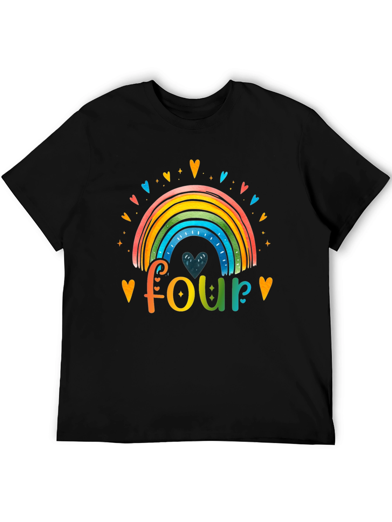 Rainbow Four Birthday Shirt