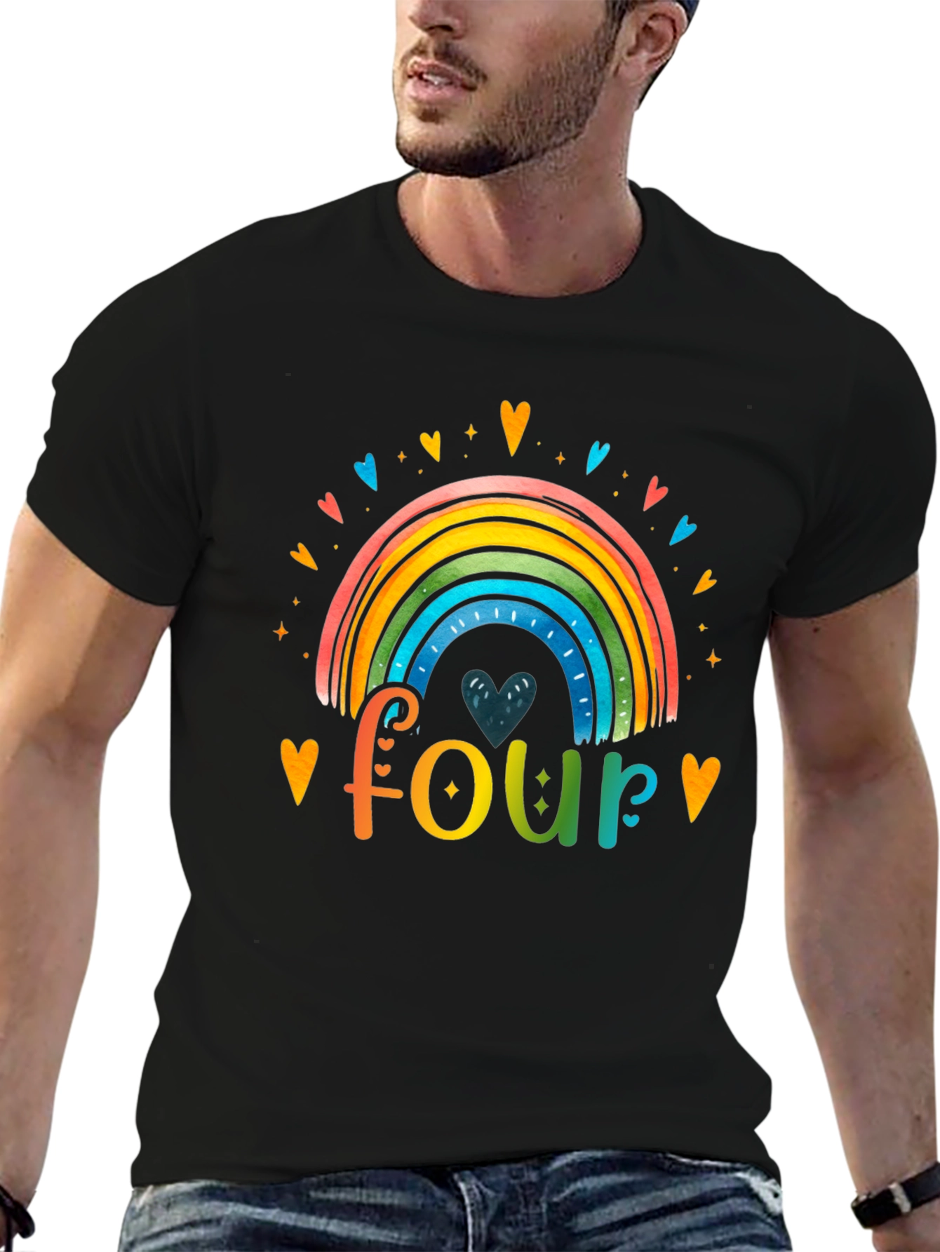 Rainbow Four Birthday Shirt