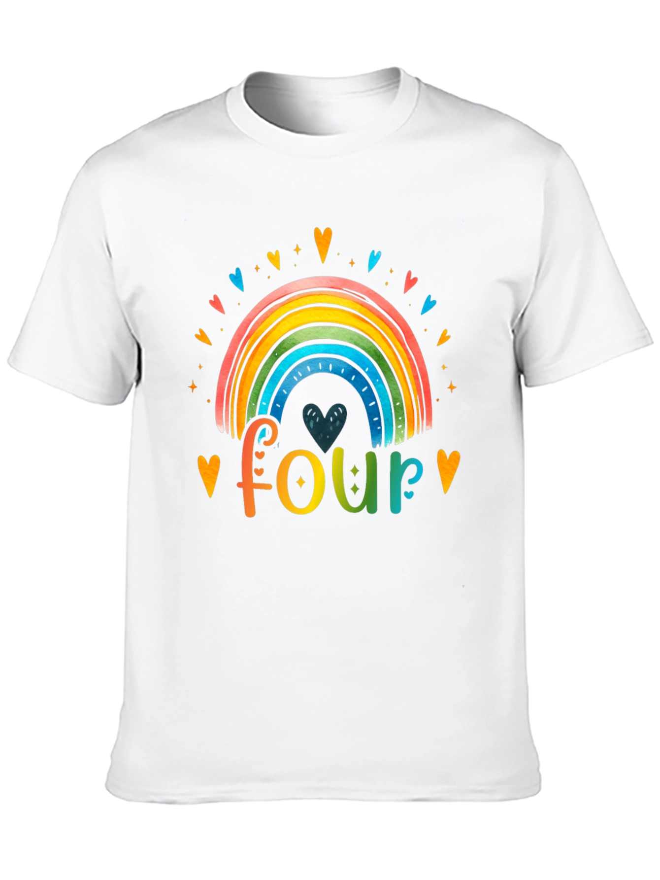 Rainbow Four Birthday Shirt