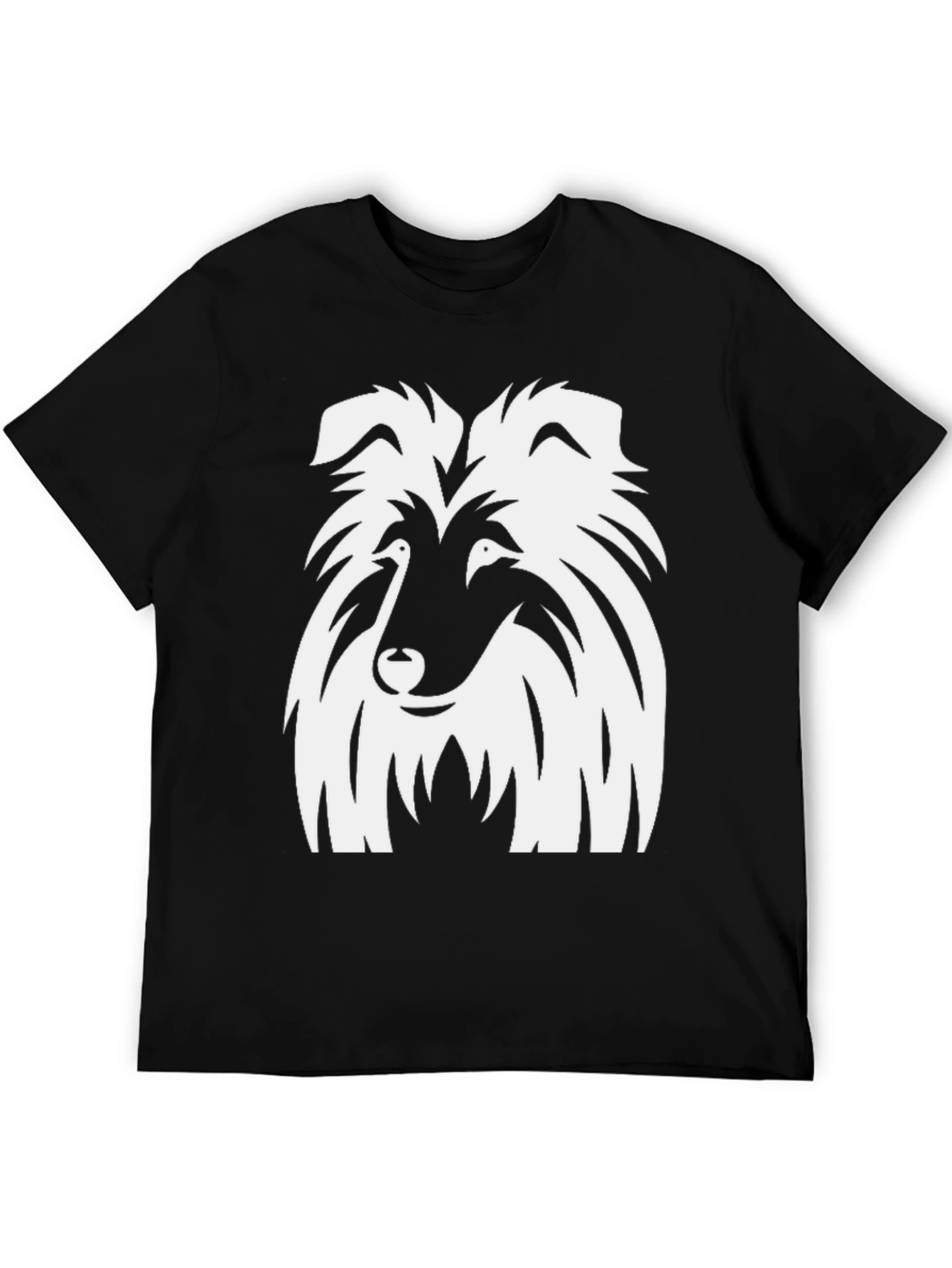 Collie Dog Graphic Black T-Shirt