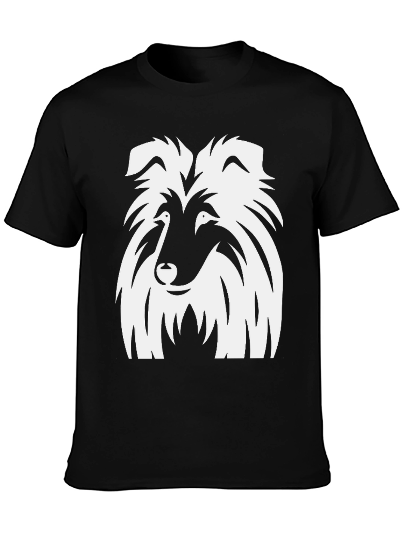 Collie Dog Graphic Black T-Shirt