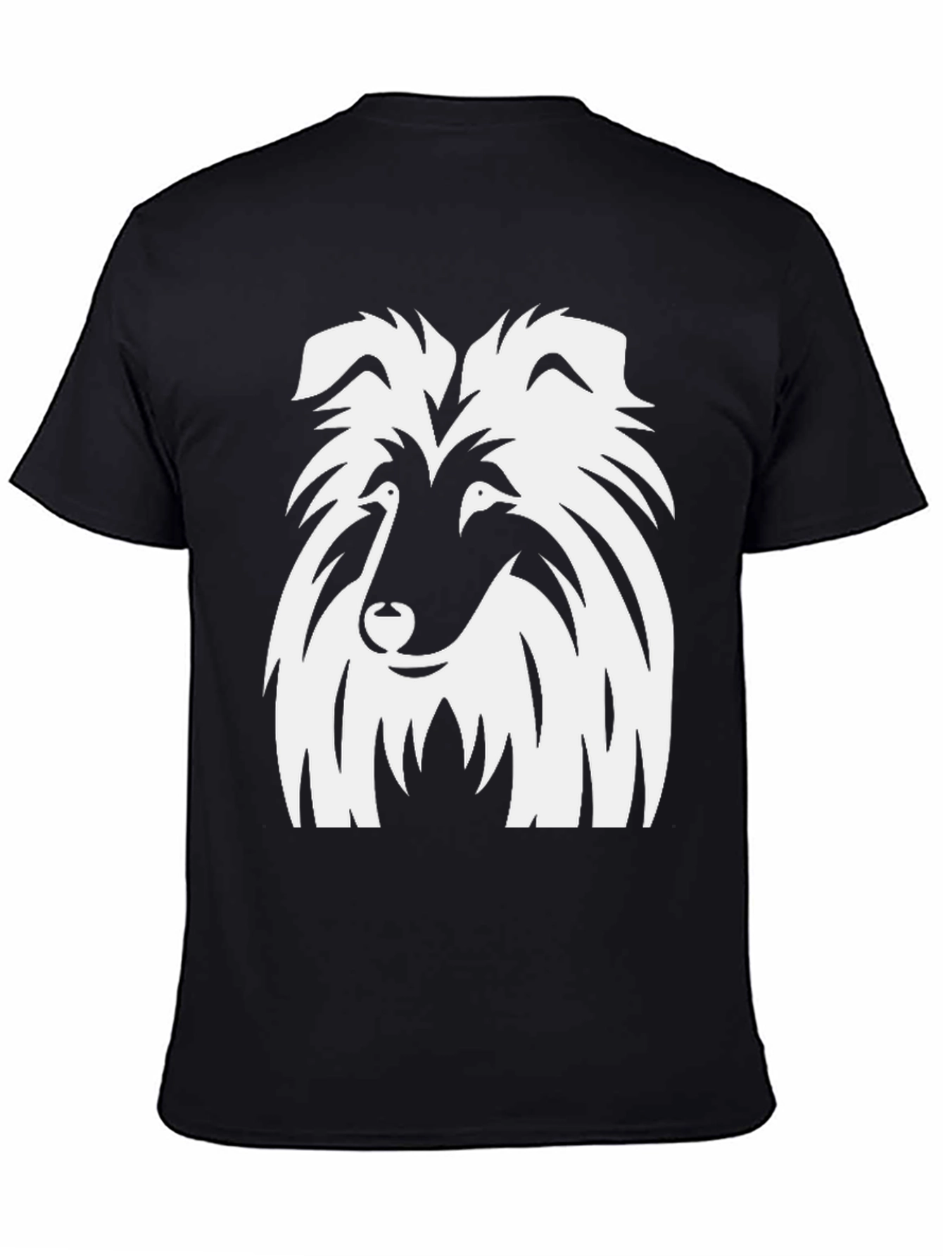 Collie Dog Graphic Black T-Shirt