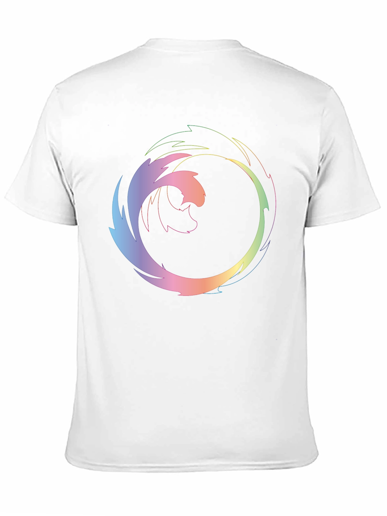 Abstract Circular Graphic Print Black T-Shirt