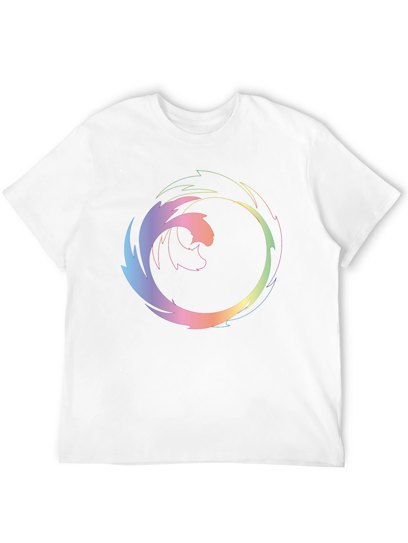 Abstract Circular Graphic Print Black T-Shirt