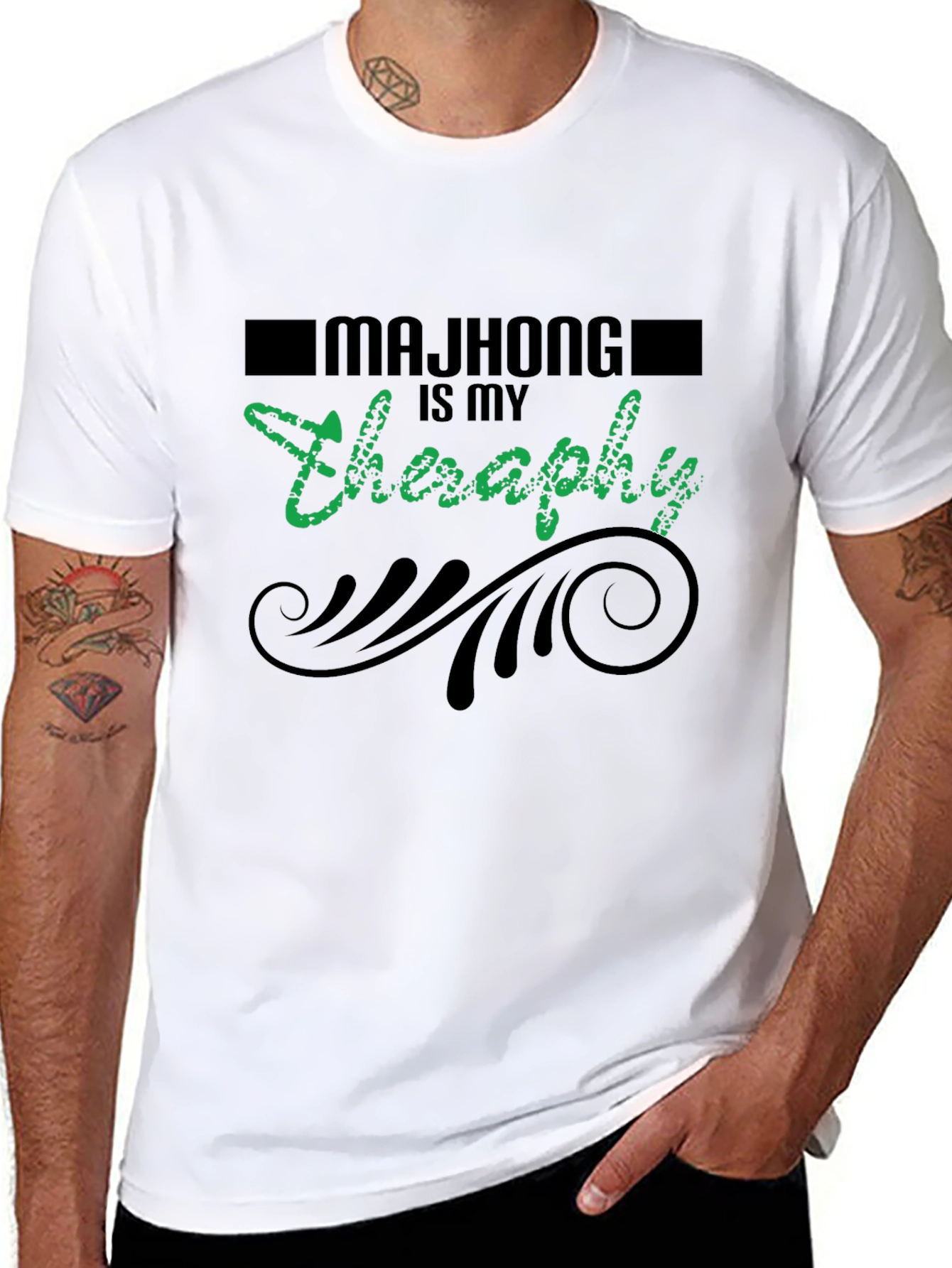 Mahjong Therapy Graphic T-Shirt - Unisex Relaxed Fit