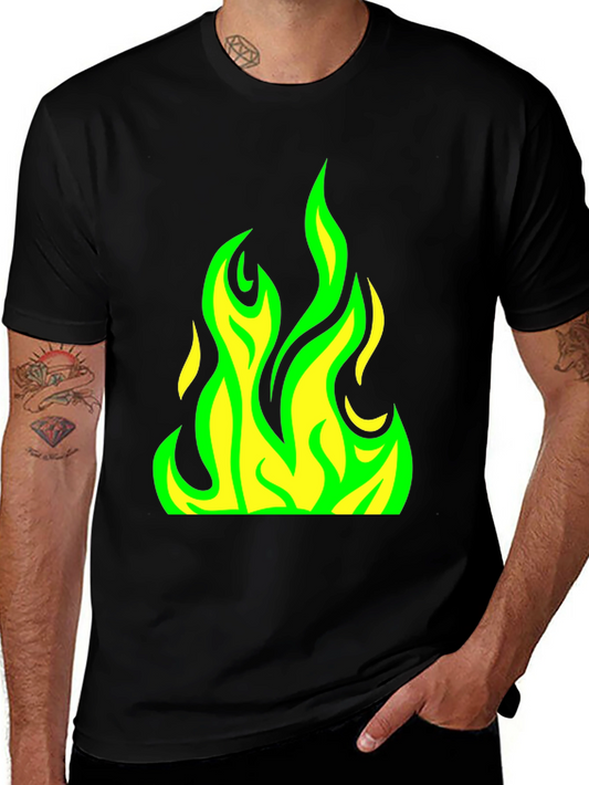 Flame Graphic T-Shirt - Cool Neon Fire Design
