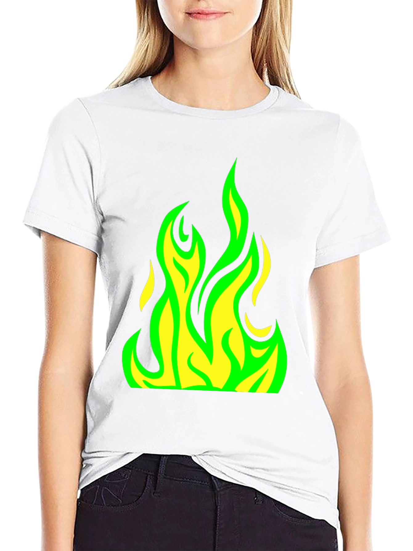 Flame Graphic T-Shirt - Cool Neon Fire Design