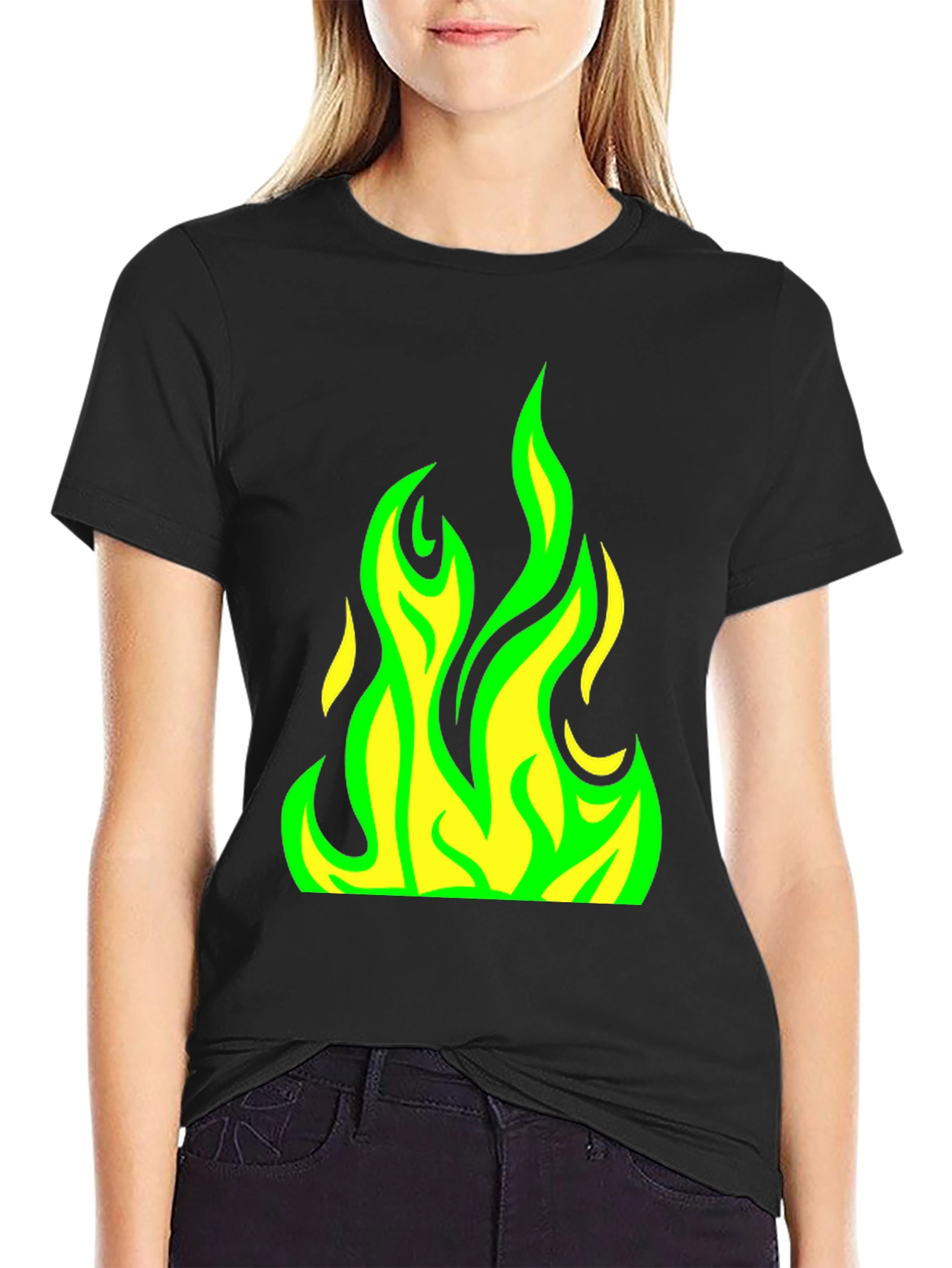 Flame Graphic T-Shirt - Cool Neon Fire Design