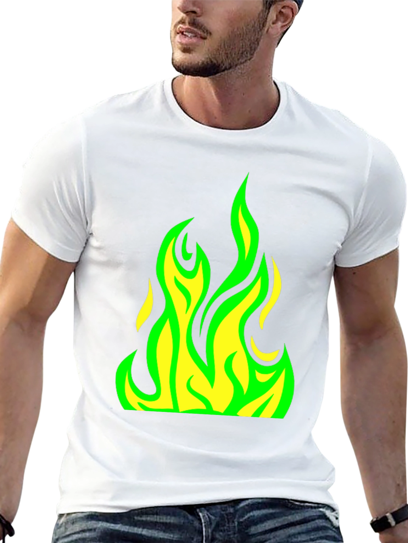 Flame Graphic T-Shirt - Cool Neon Fire Design