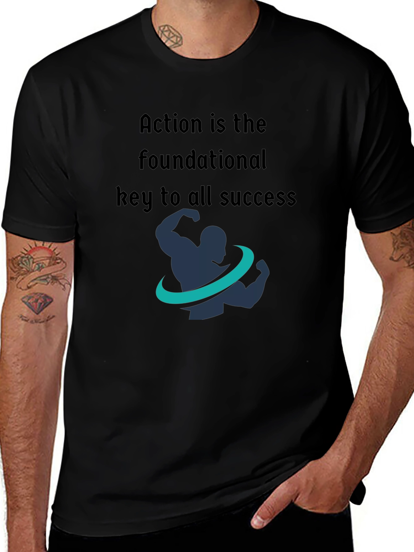 Motivational Fitness T-Shirt - Action is Key