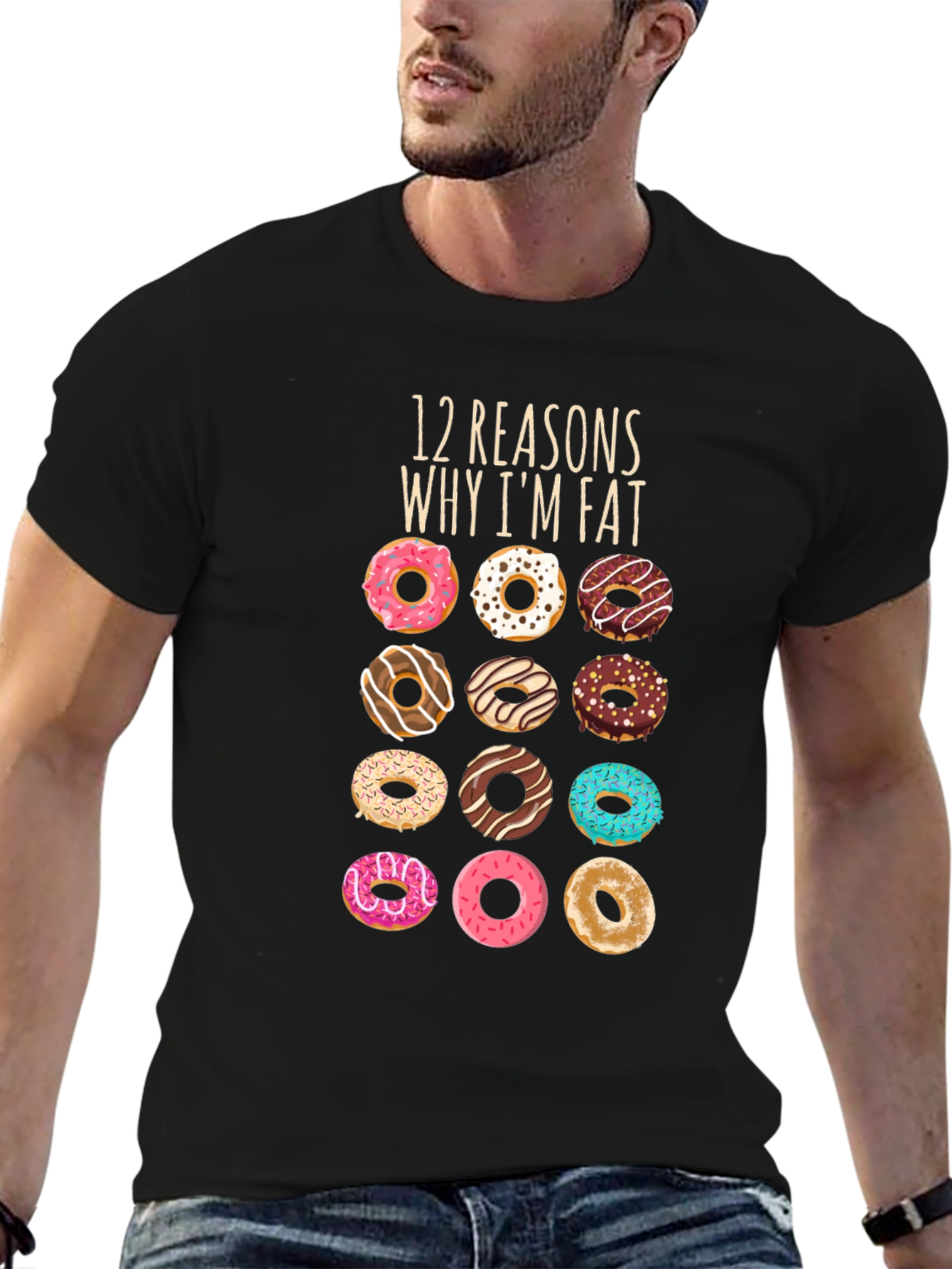 Donut Lovers T-Shirt: 12 Reasons Why Im Fat