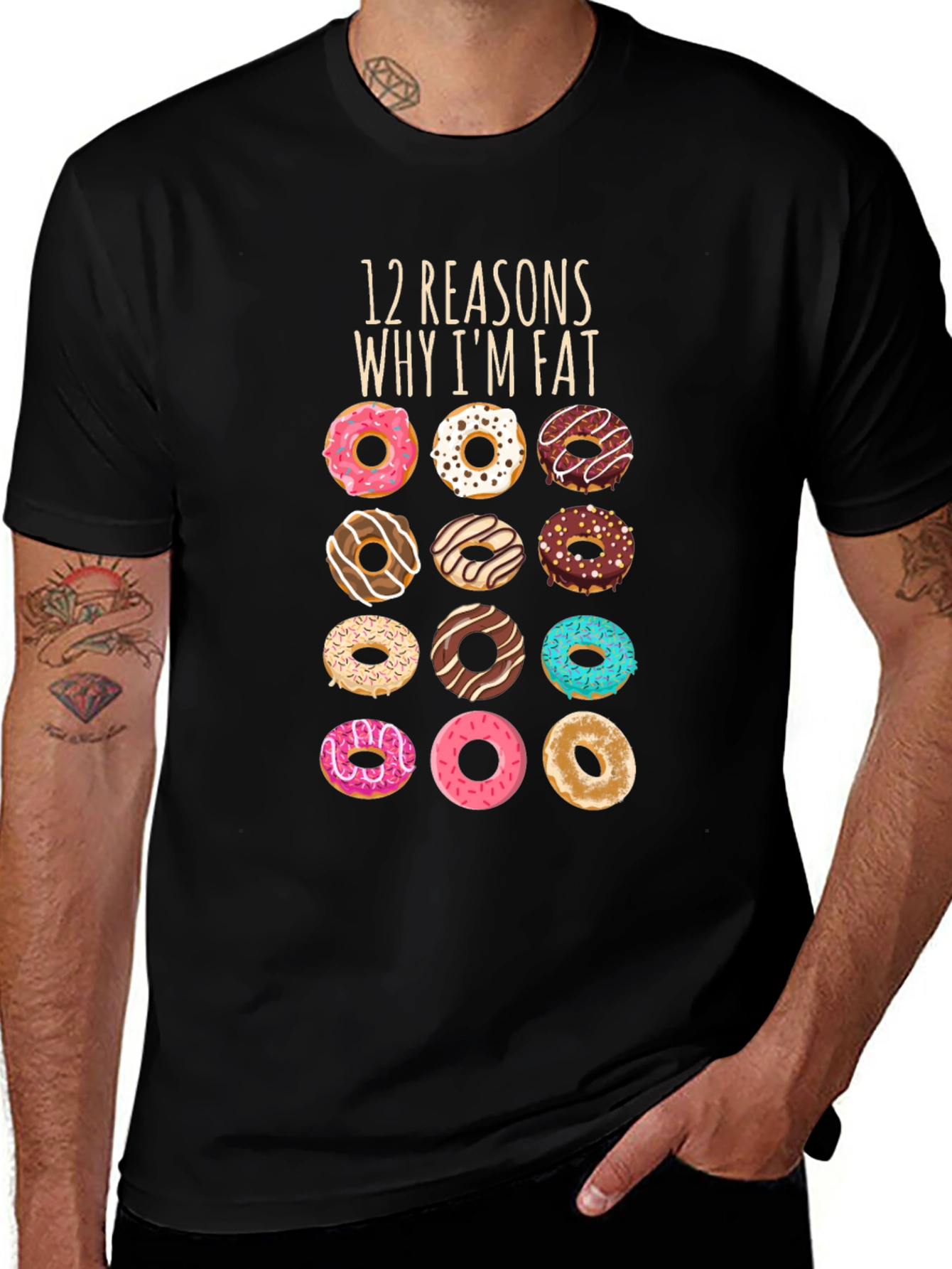 Donut Lovers T-Shirt: 12 Reasons Why Im Fat