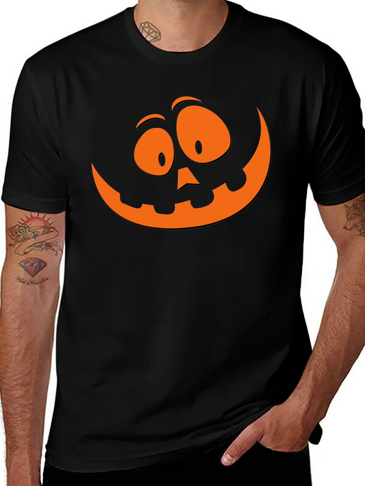Halloween Pumpkin Face Graphic T-Shirt - Spooky Season Tee