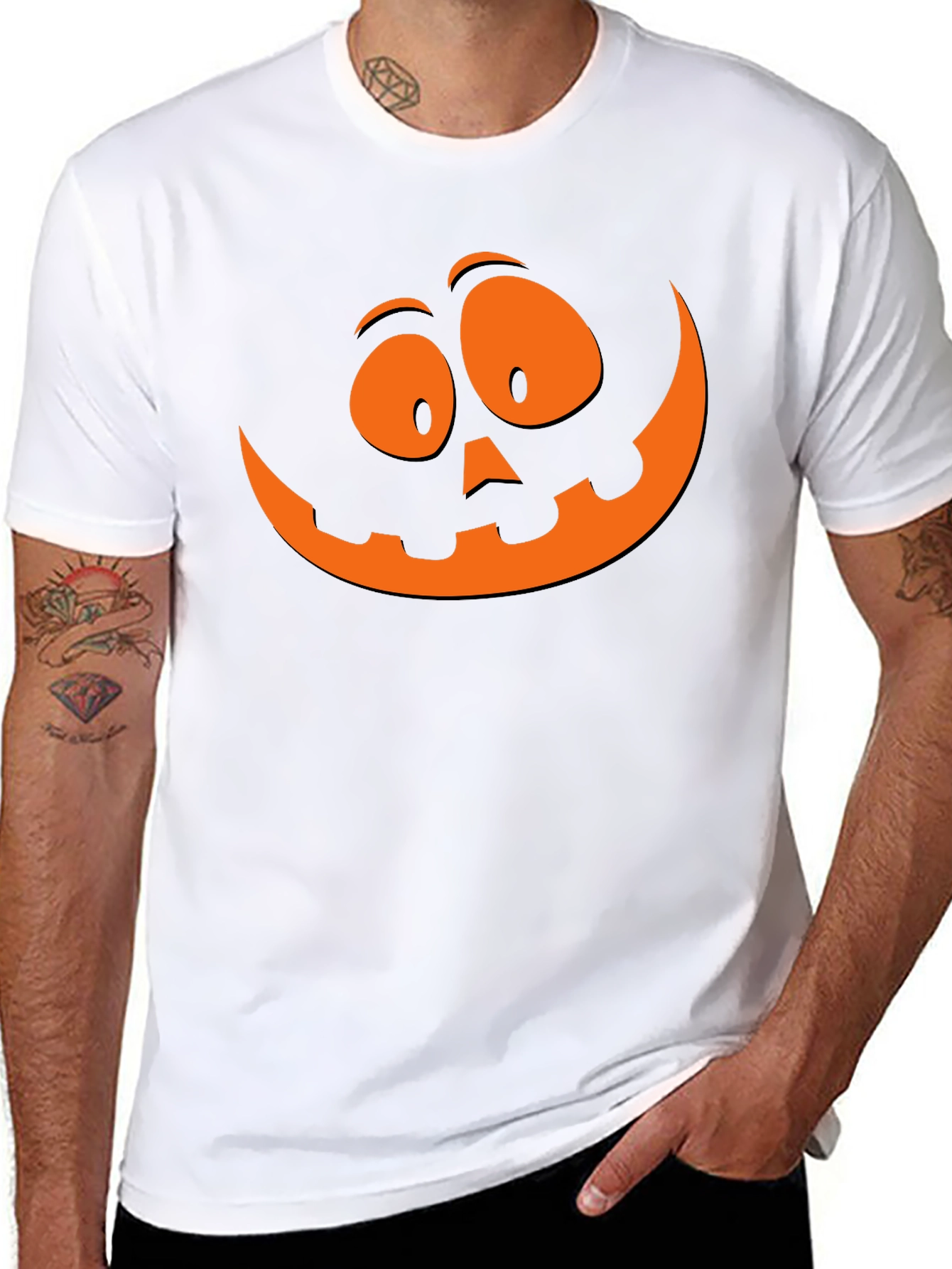 Halloween Pumpkin Face Graphic T-Shirt - Spooky Season Tee