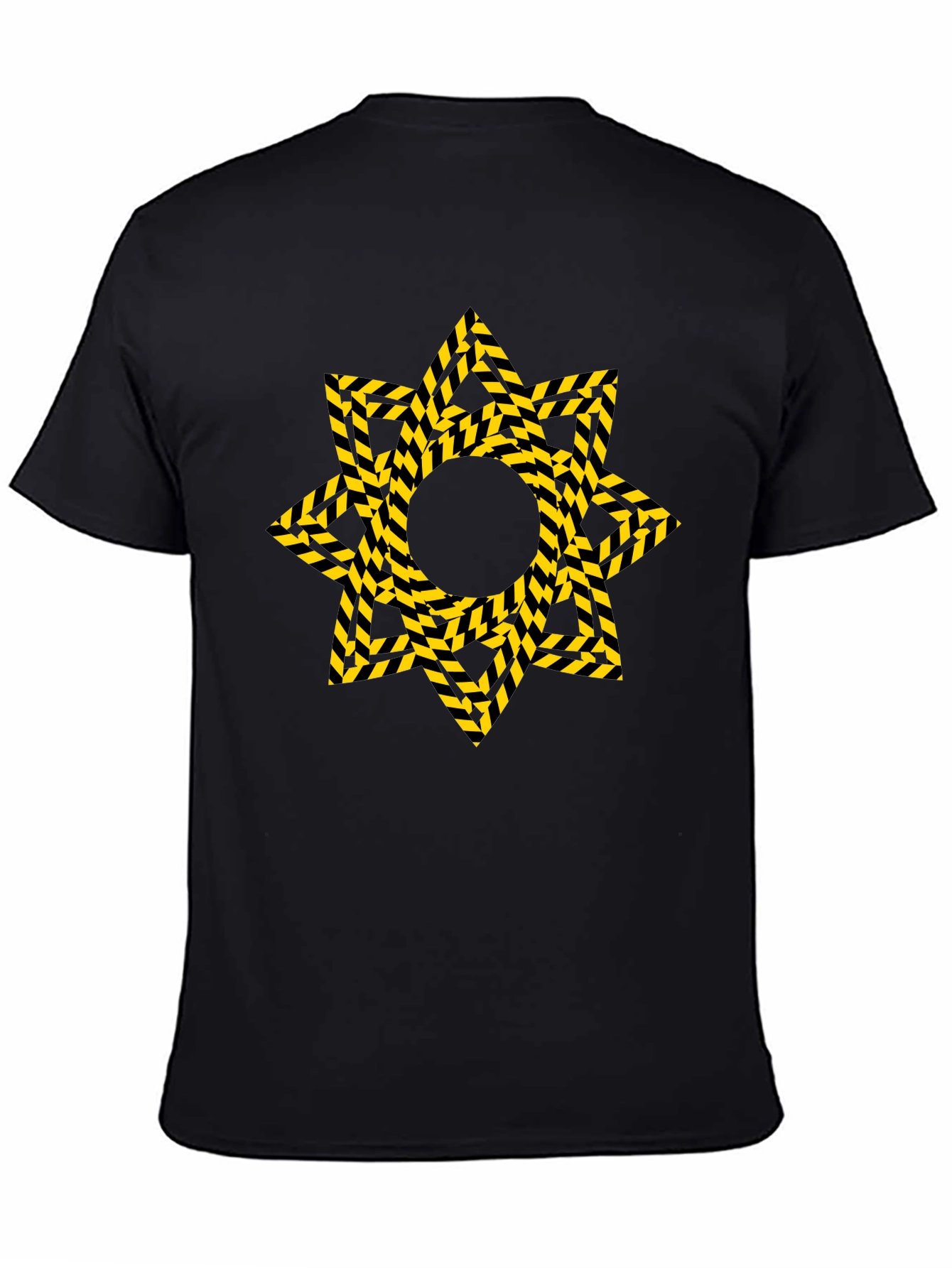 Striped Star Graphic Black T-Shirt