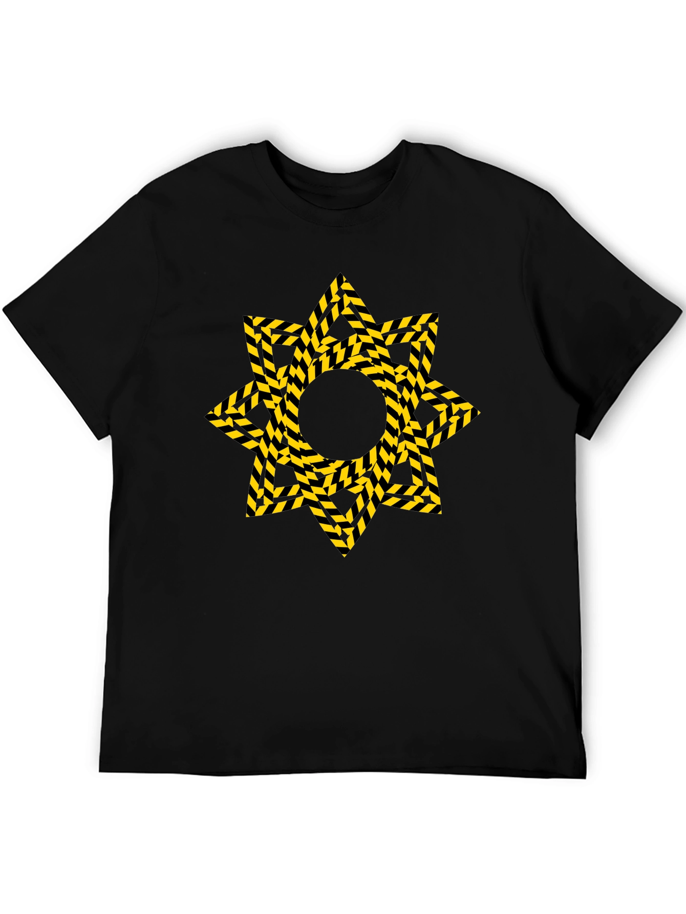 Striped Star Graphic Black T-Shirt