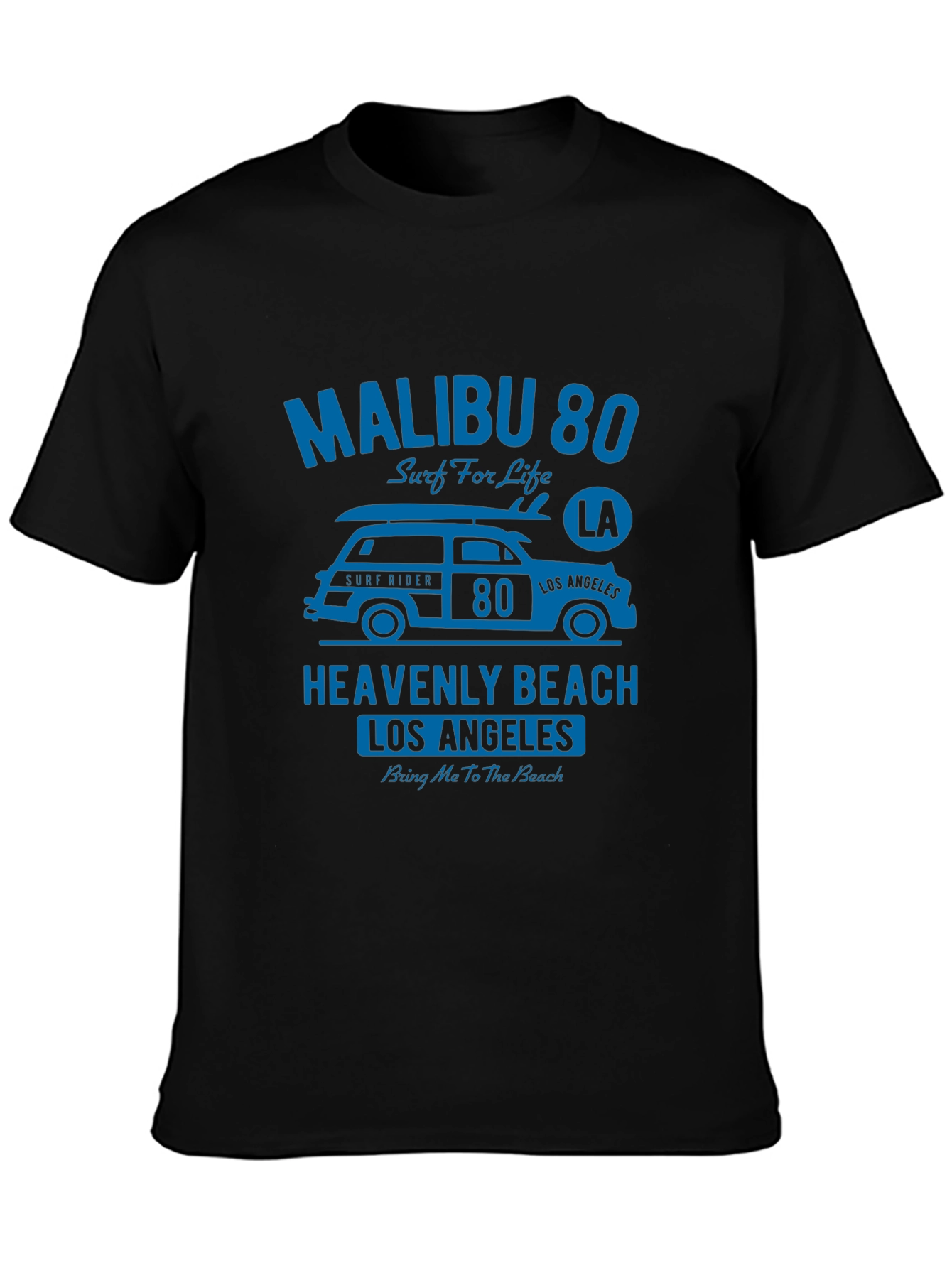 Malibu 80 Surf Graphic T-Shirt - Black