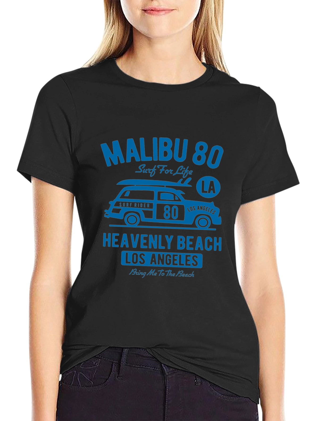 Malibu 80 Surf Graphic T-Shirt - Black