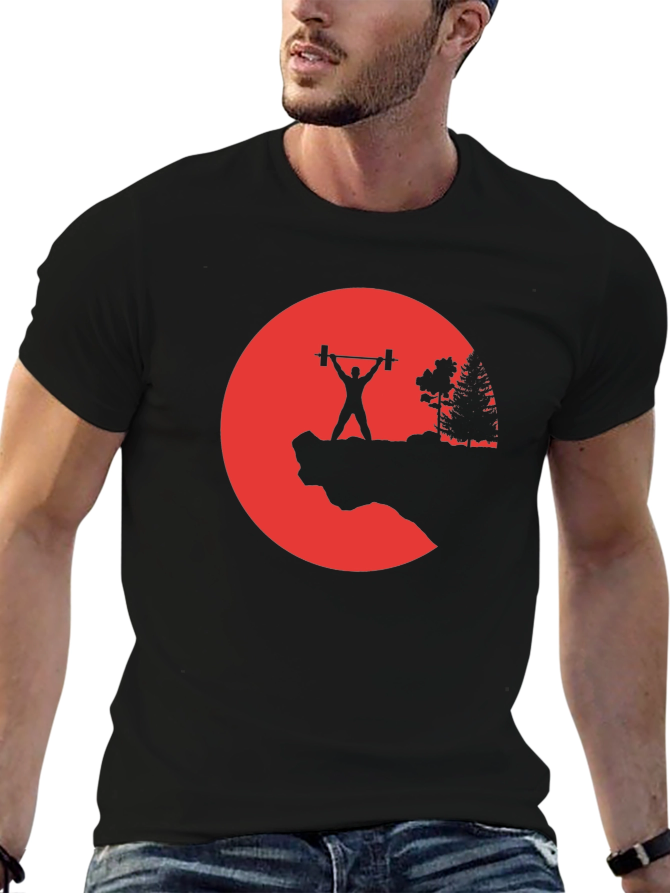 Weightlifting Silhouette Graphic T-Shirt