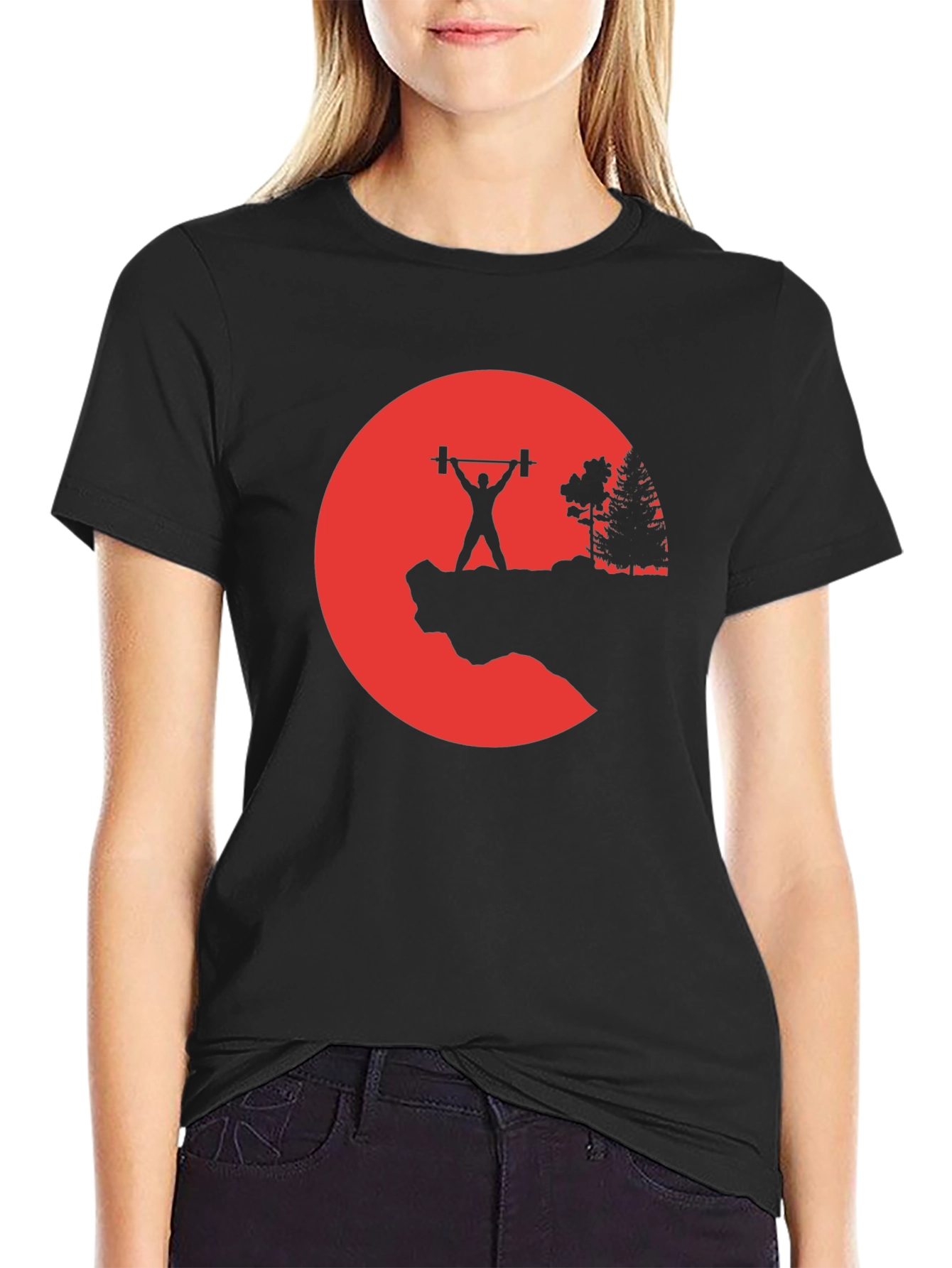 Weightlifting Silhouette Graphic T-Shirt